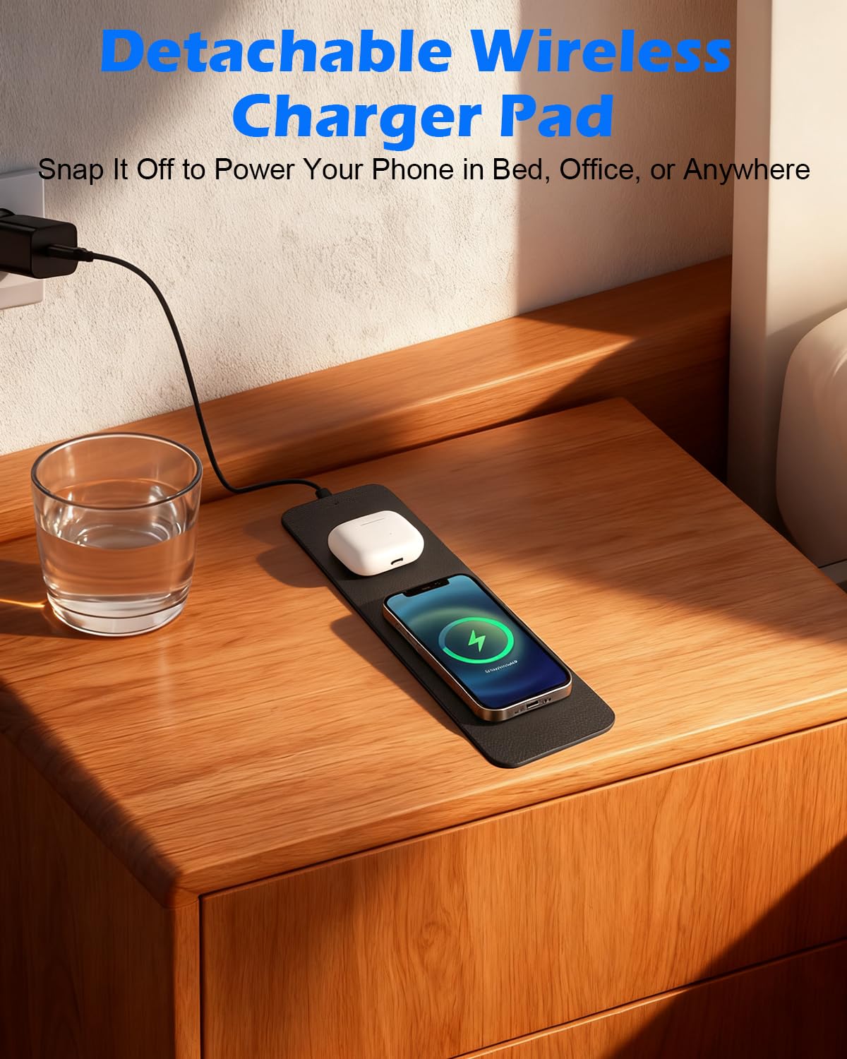 Tenfosum Wireless Charging Mouse Pad 30"x15" XXL Large Desk Mat with Wireless Charger Two Layers Thicken PU+Felt Waterproof Mousepad for Laptop, 2 in 1 Charging Station for iPhone