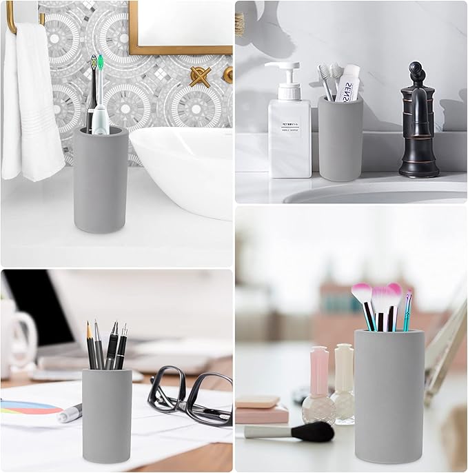 Diatomite Toothbrush Holder, BOJDOPIE Water Absorption Quick Drying Bathroom Countertop Organizer, Stand Cup for Toothpaste Makeup Brushes Razors