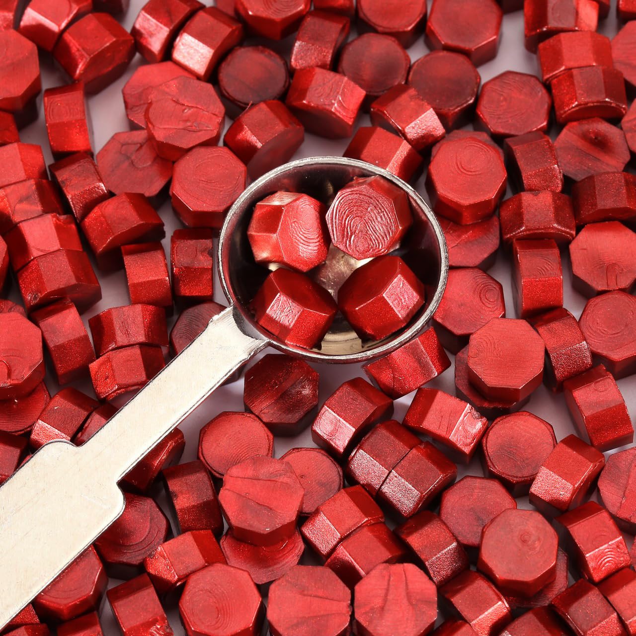 Yoption 360 Pcs Antique Wine Red Sealing Wax Beads Set for Wax Seal Stamp with Candles and Melting Spoon