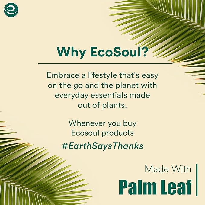 ECO SOUL 8 Inch Disposable Palm Leaf Plates [200 Pack] Premium Food-Safe Heavy Duty Compostable Bamboo Paper Plates for Lunch, Dinner, Birthday, Weddings, Party, Camping & Catering Events [Round]