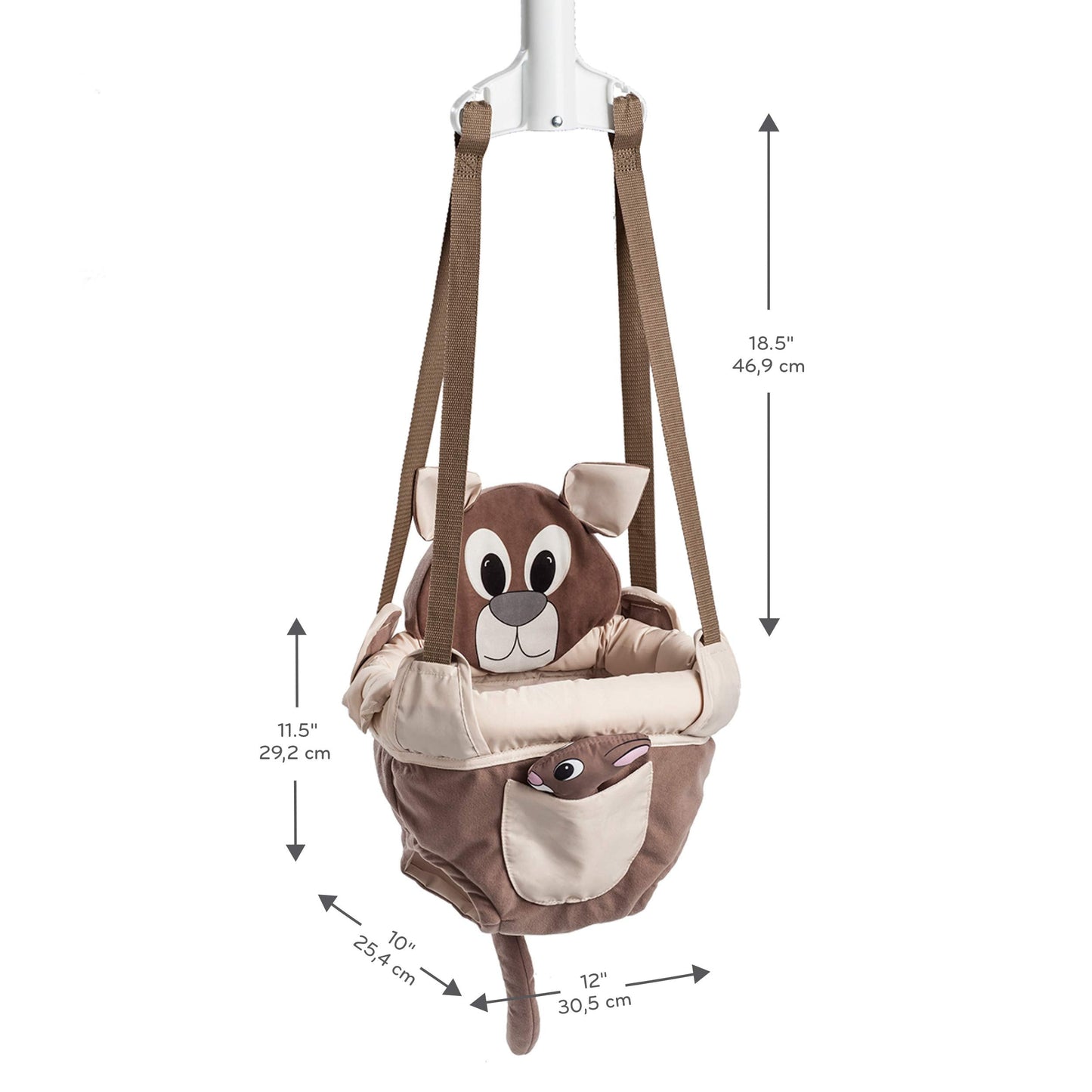 Evenflo Exersaucer Johnny Jumper Featuring Easy-to-Use Clamp Attachment for Quick and Tool-Free Set Up and Adjustable Straps to Customize The Height for Your Child, Roo