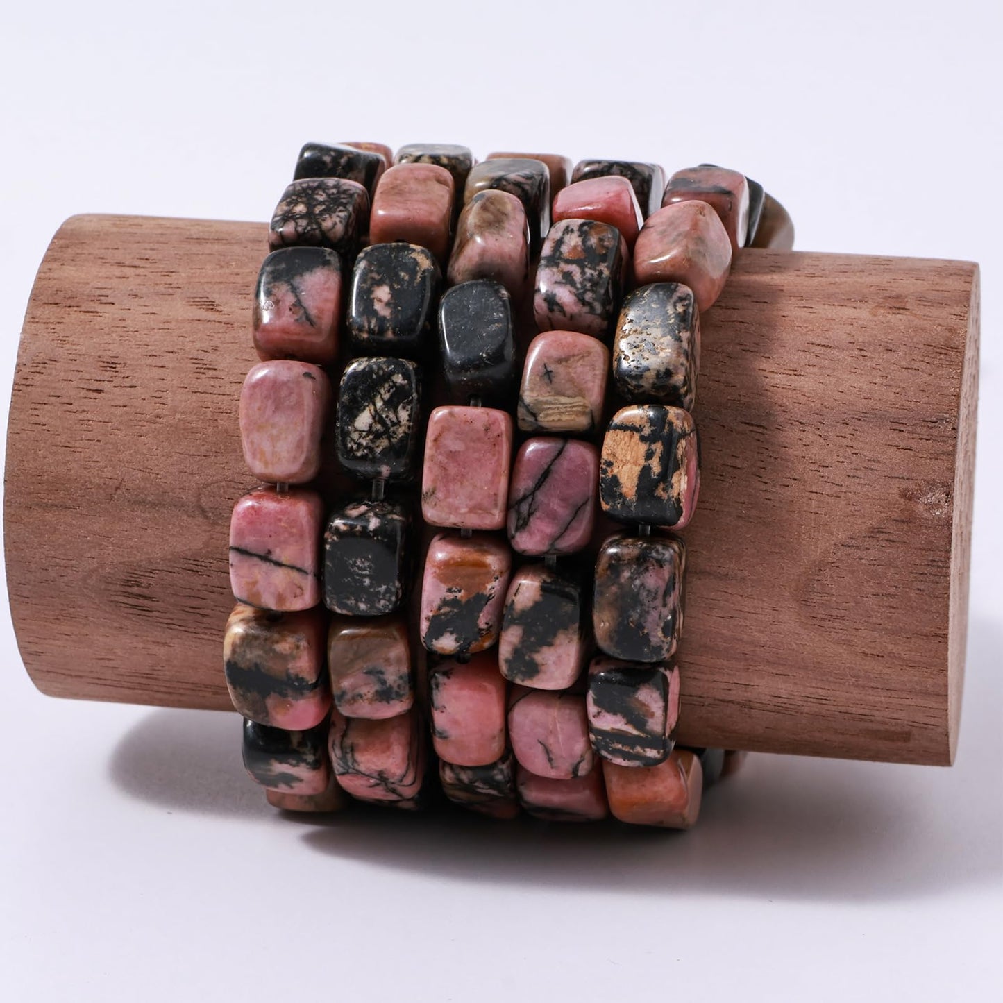 Natural Large Rhodochrosite Cube Stone Beads 8x11mm 38cm/str Loose Semi Gemstone Stone Square Beads for Making Bracelets Necklace