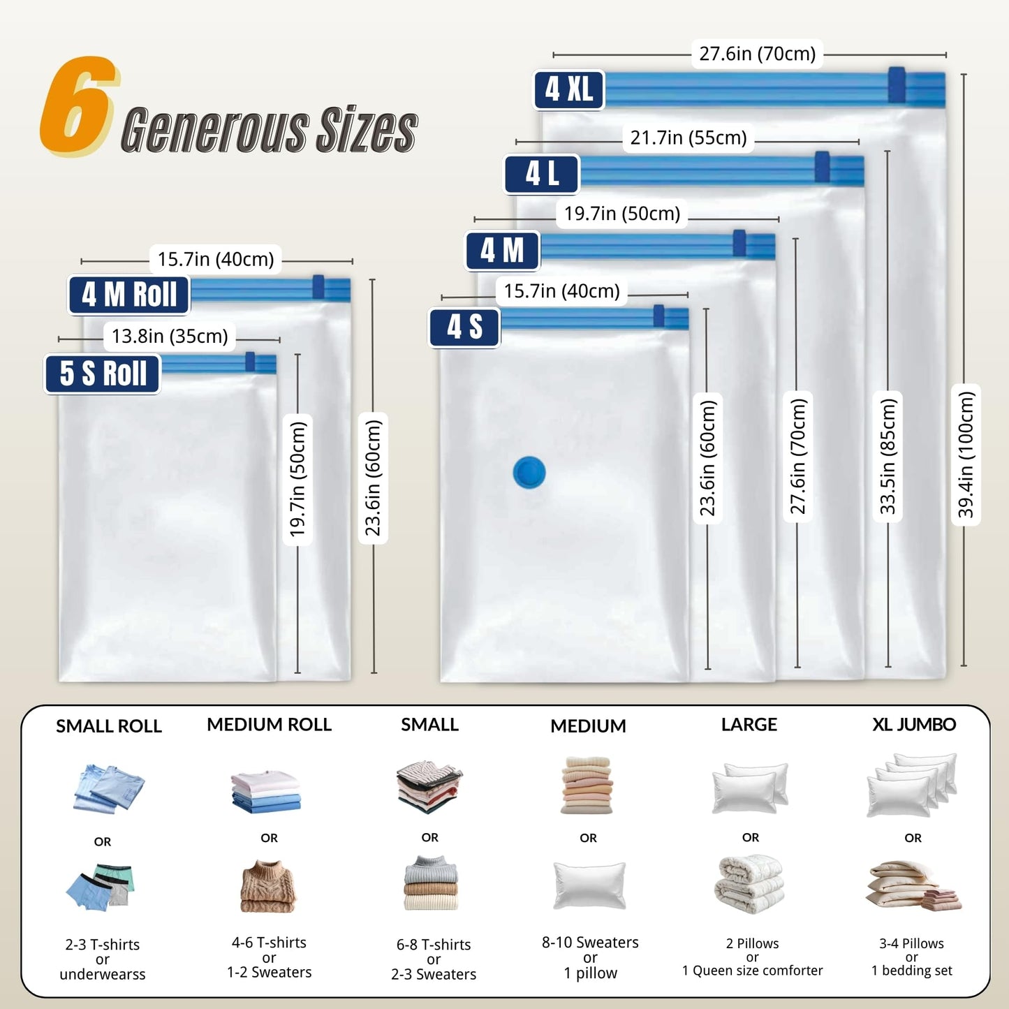 25 Pack Vacuum Storage Bags with Pump, Compression Space Saver for Comforter, Bedding, Blanket Storage, Vacuum Seal Bags for Clothing, Travel Luggage Suitcase and Closet Organizer