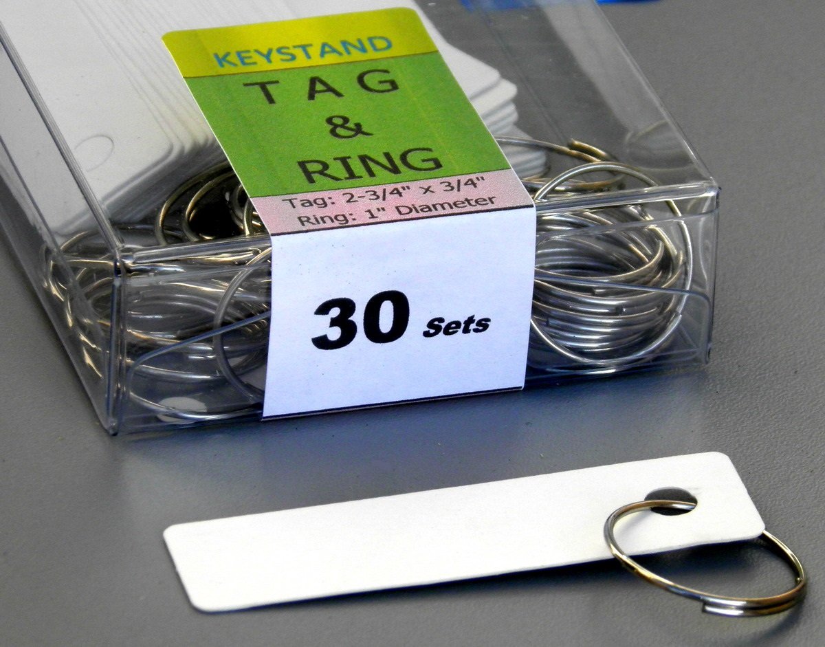 KEYSTAND # 30PGS with 30 Numbered Hooks for Real Estate Offices & Rentals (30 Sets of Tag & Ring Included)