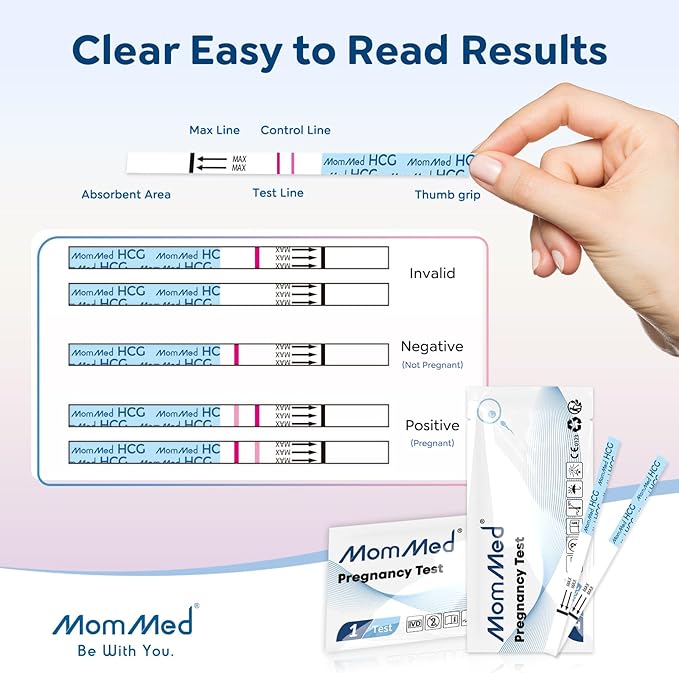 MomMed Early Detection Pregnancy Test, 15 Pack HCG Pregnancy Test Strips, Individually-Sealed Pregnancy Tests,Pregnancy Tests,99% Accurate (No Urine Cup)