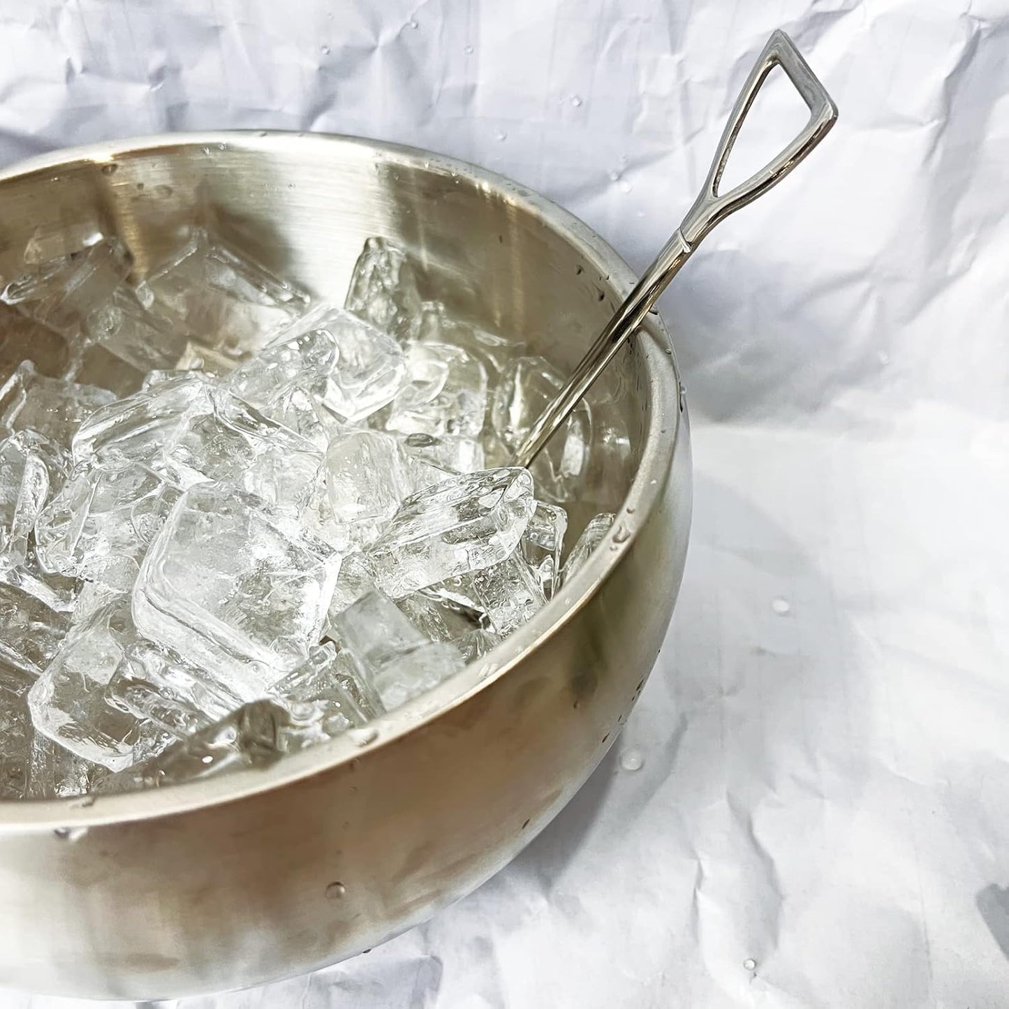 Ice Bucket with Lid Double Insulation Stainless Steel Ice Container Storage Box Household Kitchen Barrel Restaurant Bar Tableware Accessories