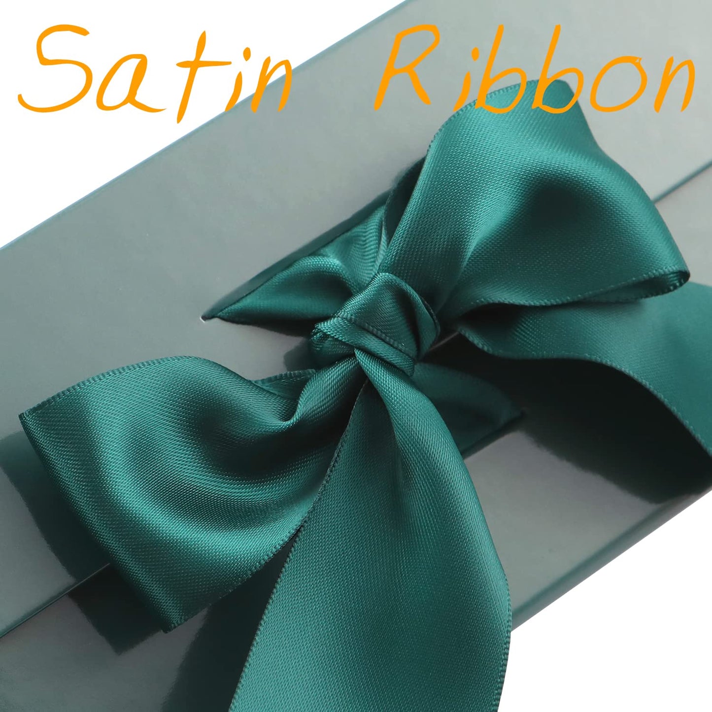 GREEN BEAN Large Gift Box with Lid for Present 13x9.7x3.4 Inches, Green Magnetic Gift Box with Ribbon, Bridesmaid Proposal Box (Glossy Green)