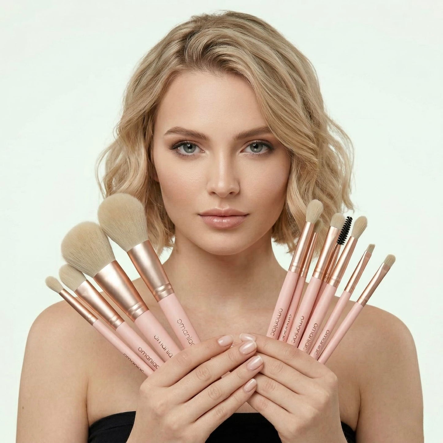 OMANIAC 20Pcs Makeup Brush Set Professional - Cruelty-Free Beauty Gift Kit for Beginners & Women - Premium Synthetic Foundation Eyeshadow Blending Face Powder Brushes with Travel Case (Pink)