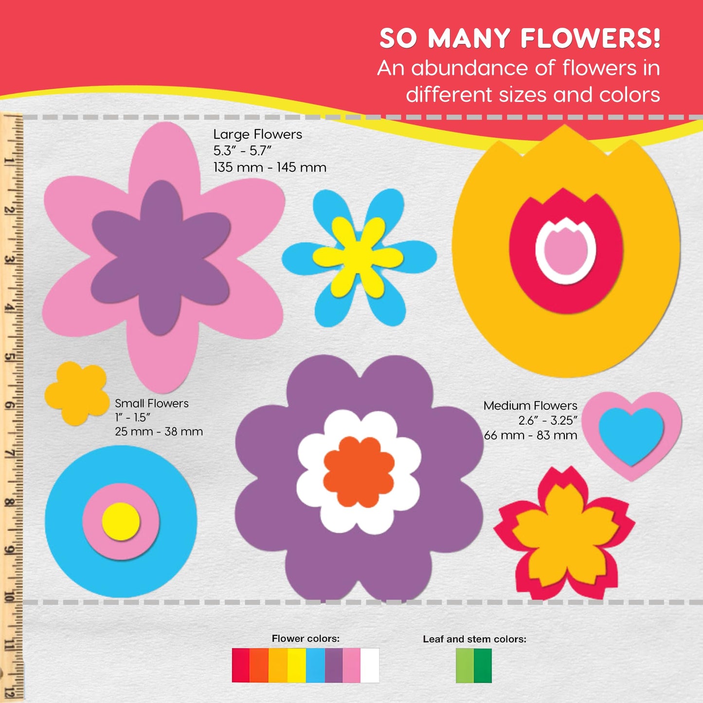 FreshCut Crafts: 280 Pieces of DIY Flower Cutouts with IDEA Guide - 2-Sided Punch Out Tulips, Daisies, Daffodils, Flowers Ideal for Spring Craft Projects, and Mother's Day DIY Gift Craft