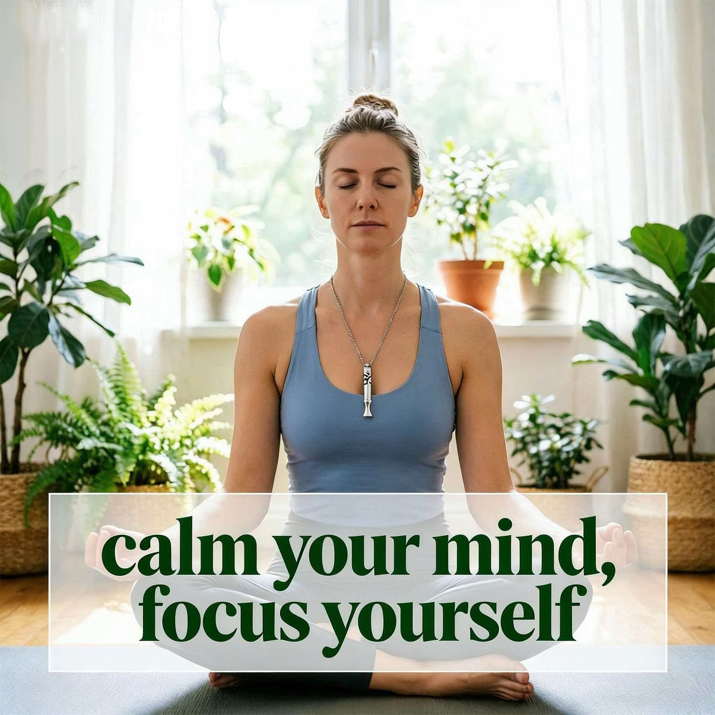 phaxud Stainless Steel Mindful Breathing Necklace with Aromatherapy Diffuser & Guided Meditation Cards, Calming Relaxation Tool for Meditation & Healthy Habit (Necklace, Silver)