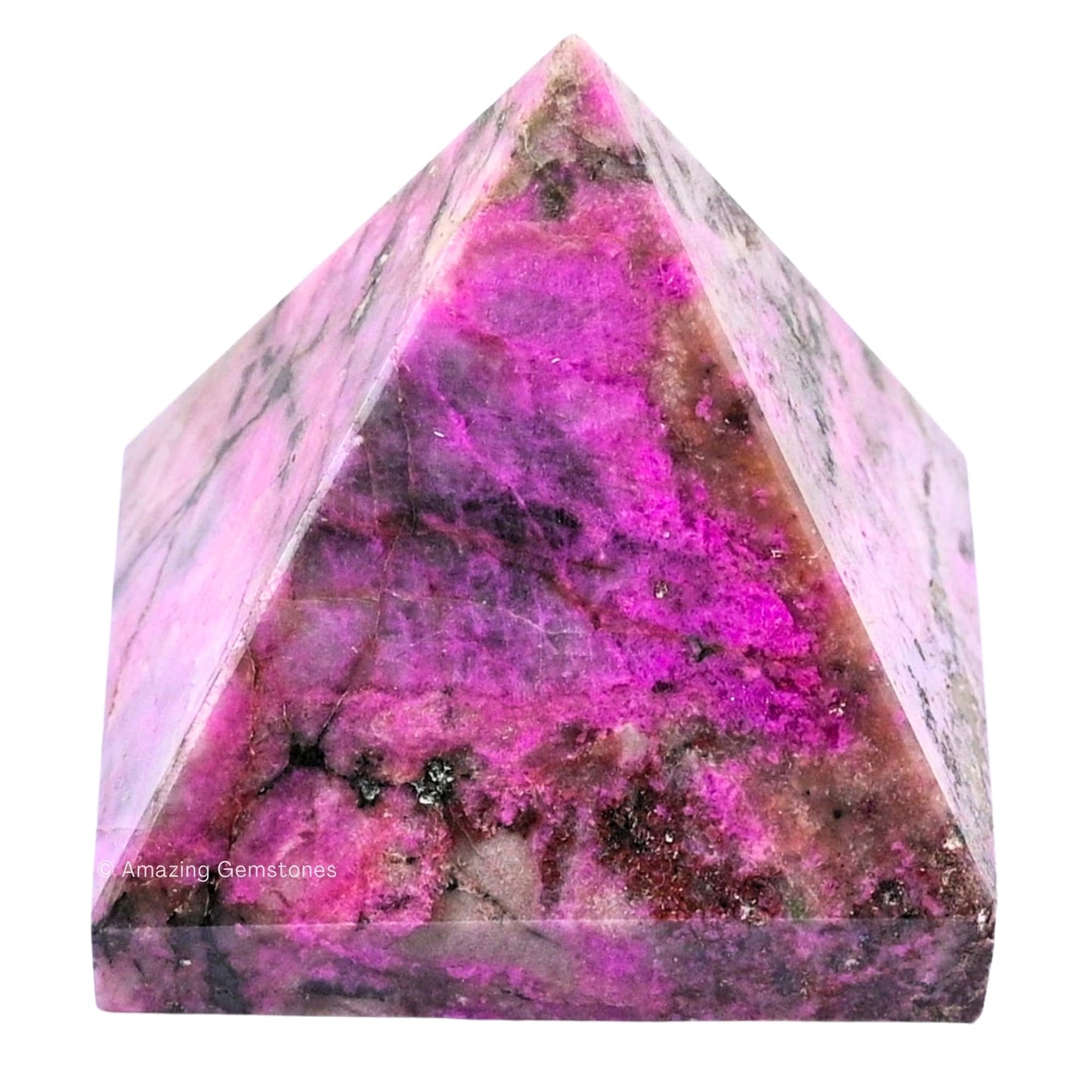Amazing Gemstone Cobalt Calcite Pyramid Crystal Healing Stones - 2" Great Pyramid Figurine of Natural Stone Pyramid for Meditation, Reiki, Chakra Balancing and Crystal Pyramids Grid