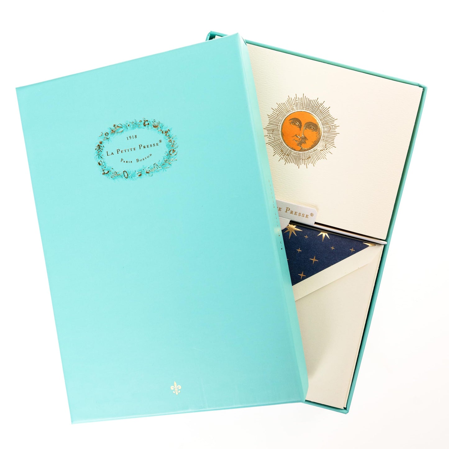 Graphique Sun Designer Cards Luxe Collection, Gold Foil Embossed Stationery Boxed Set, 10 Blank Cards with 11 Envelopes, All Occasion Greetings, 5.25" x 3.8"