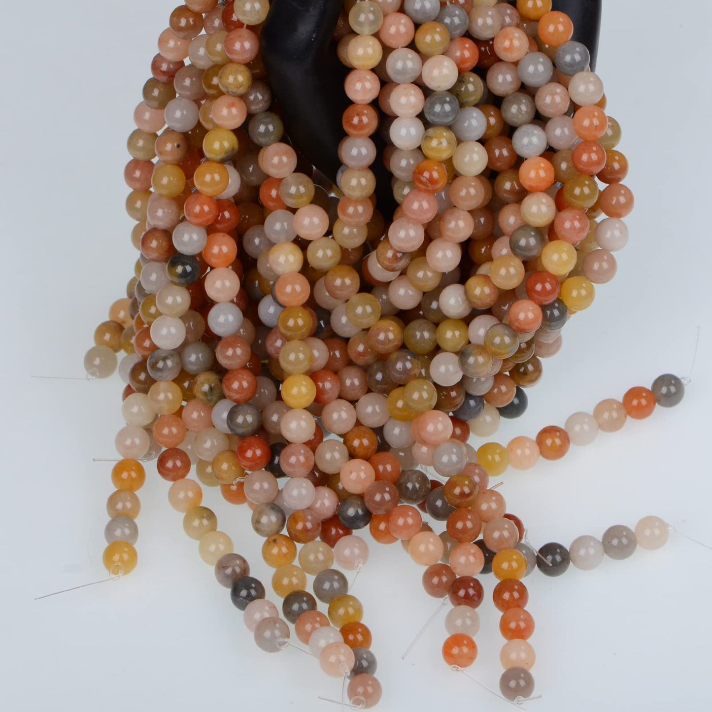 ICAI (Golden Jade) Natural Stone Beads Gemstone Round Loose Beads Crystal Energy Stone Healing Power for Jewelry Making DIY,1 Strand 45-47pcs(8mm)