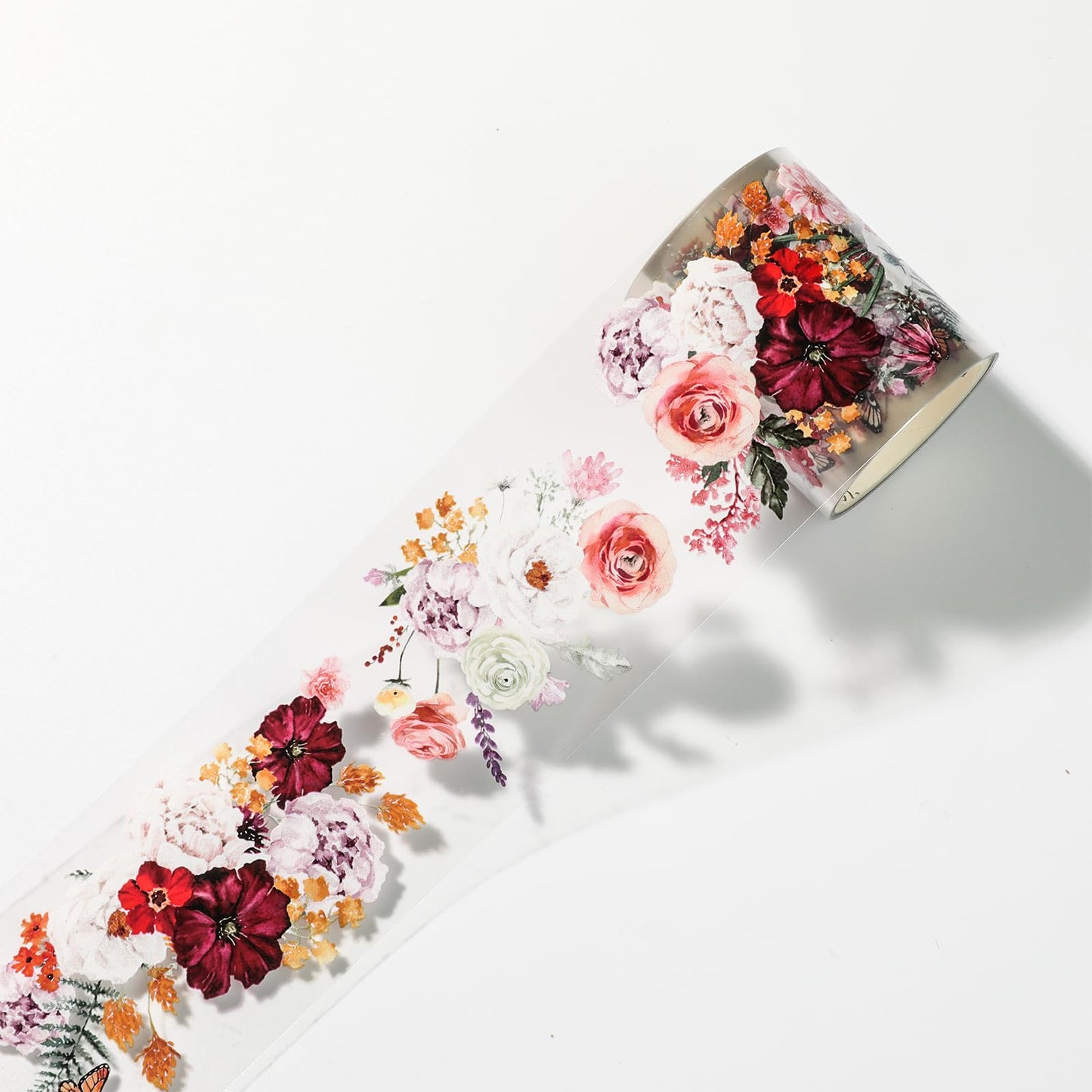 Cratey 12-Roll Floral PET Washi Tape Set & PET Stickers – Easy to Use for Journaling & Card Making, Ideal for Scrapbooking & Junk Journaling