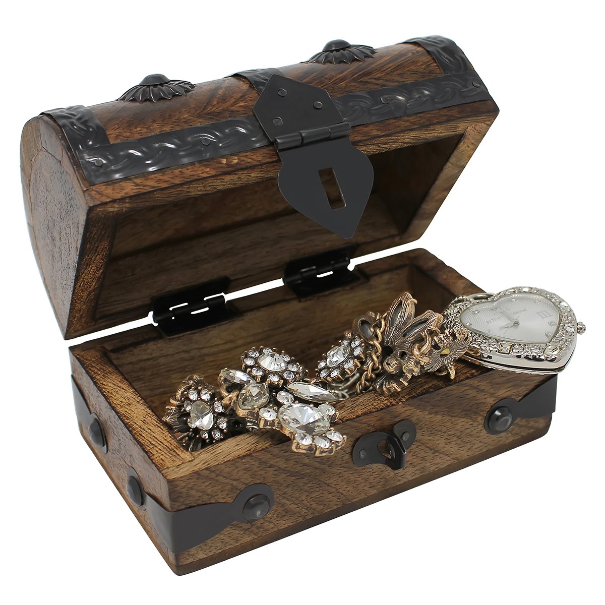 Nautical Cove Treasure Chest Keepsake and Jewelry Box Wood - Decorative Treasure Box
