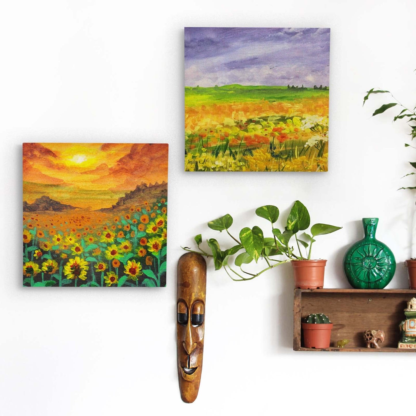 Unfinished Birch Wood Canvas Panels Kit, Falling in Art 2 Pack of 20 x20’’ Studio 3/4’’ Deep Cradle Boards for Pouring Art, Crafts, Painting, and More