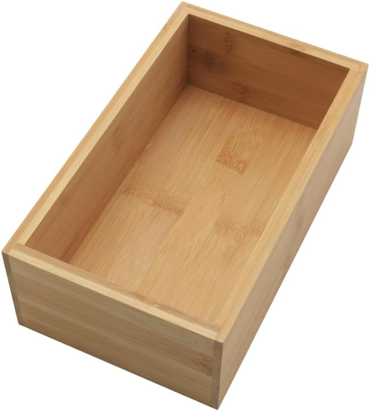 YBM Home Bamboo Storage Boxes without Handle, Organization Storage for Kitchen, Living Room, Bathroom, Office, Small