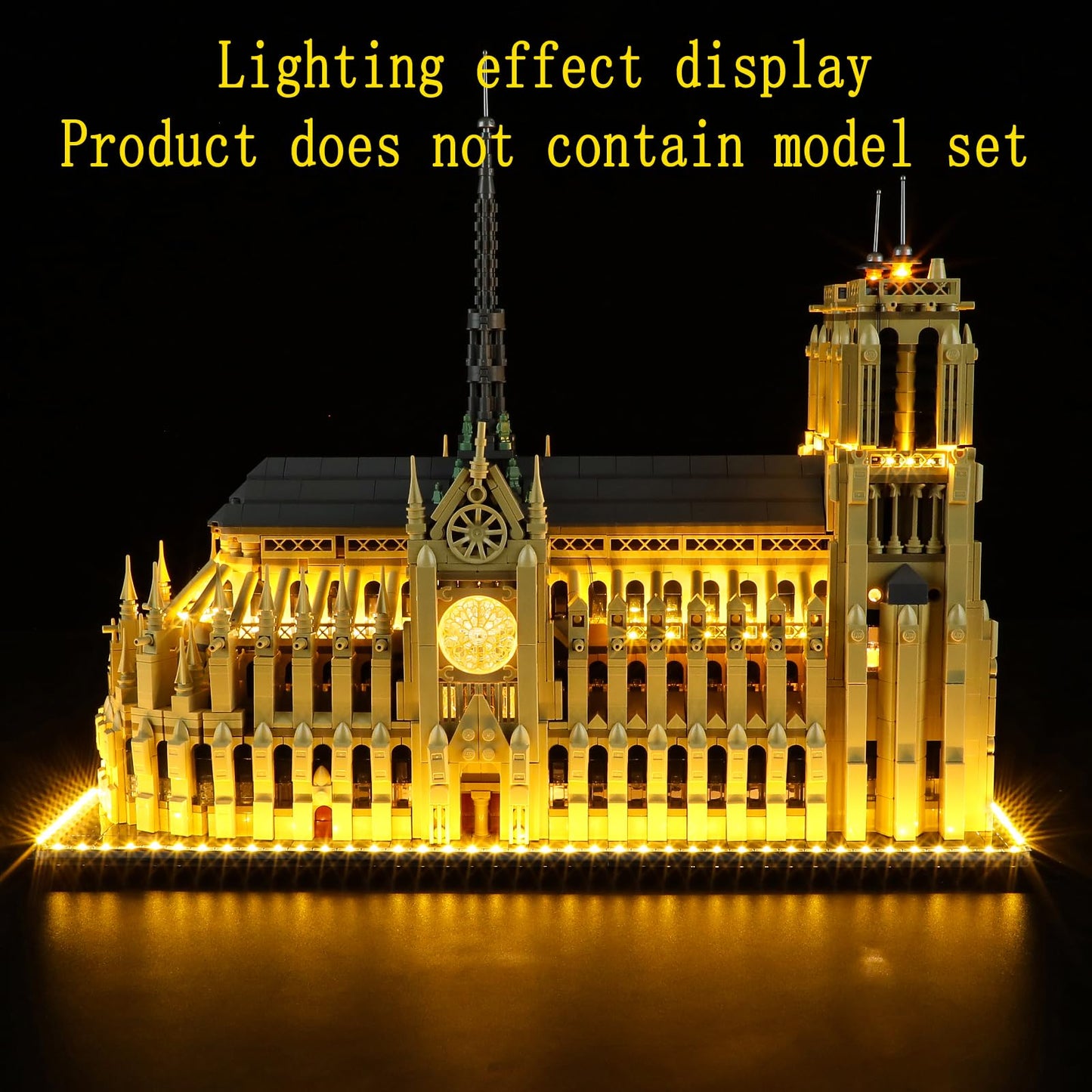 GEAMENT LED Light Kit Compatible with Lego Notre Dame de Paris - Lighting Set for Architecture 21061 (Model Set Not Included)