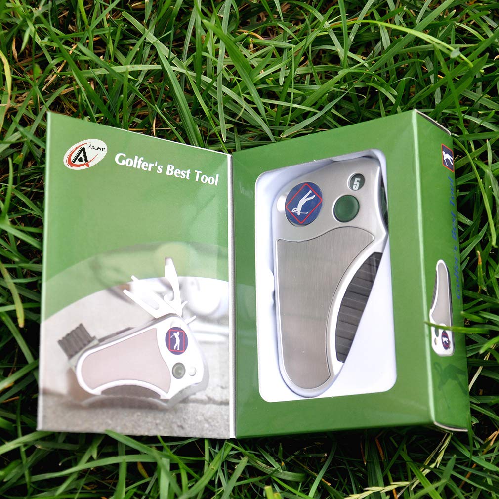 Golfer's Best Tool – 6-in-1 Golf Multitool for Men & Women | Stroke Counter, Divot Repair, Brush, Ball Marker, Cleat Tightener, Club Cleaner | Compact Golf Gift & Souvenir