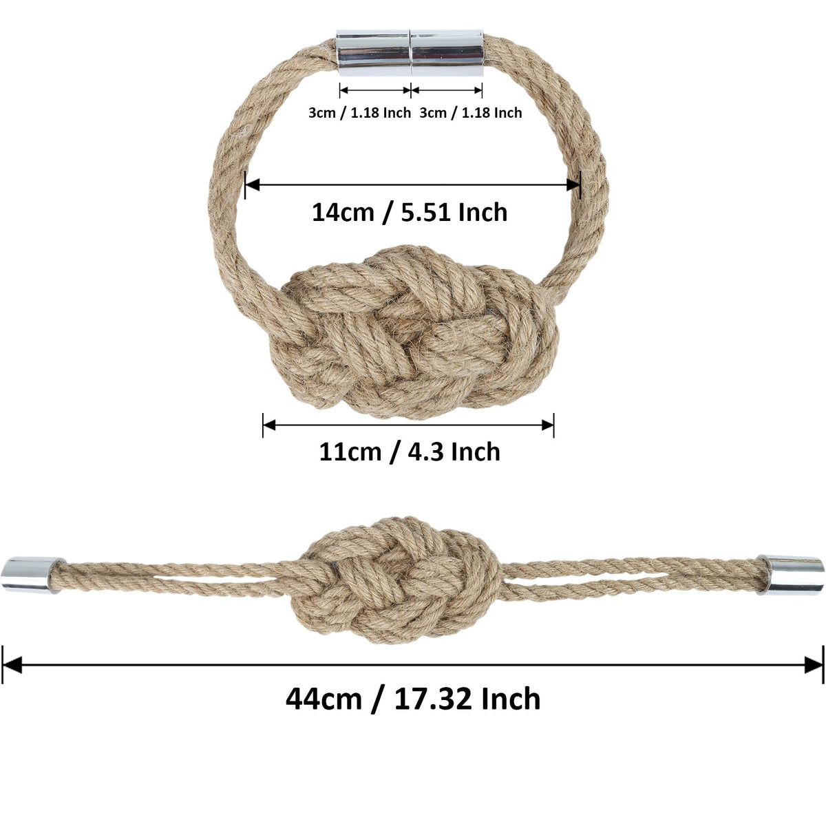 Jute Magnetic Curtain Tiebacks