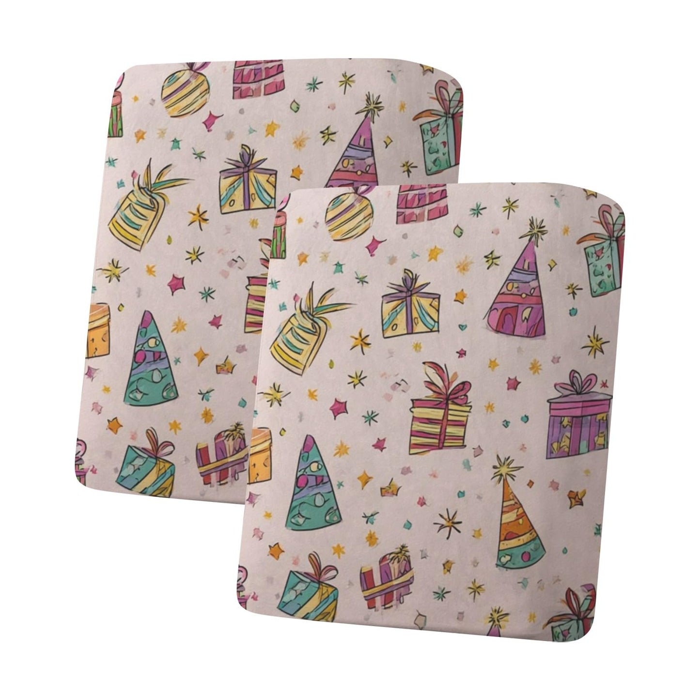 pnyoin Colorfule Gift Box Stretch Individual Seat Sofa Cushion Covers Elastic Couch Cushion Cover Slipcover Sets -2 Piece Sofa Cushion Covers