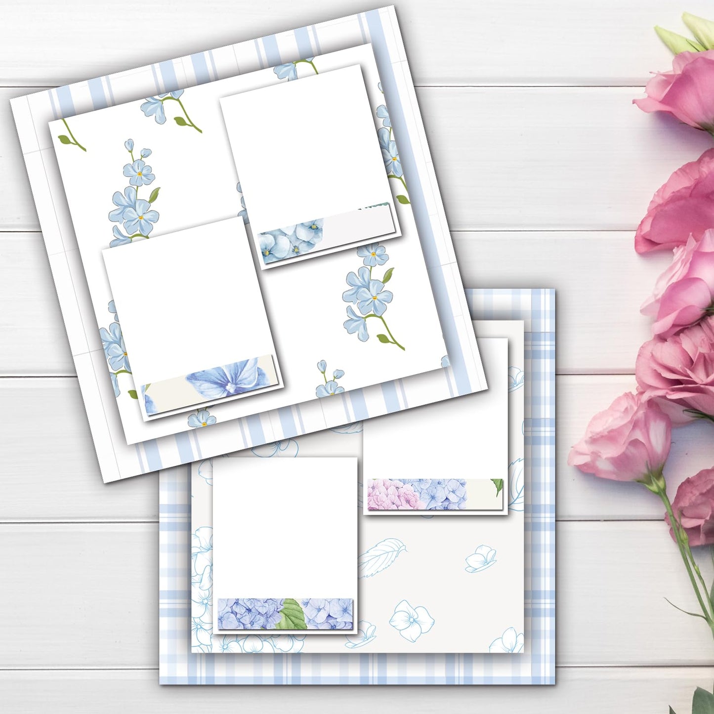 EggSun 48 Sheets Hydrangea Scrapbook Paper,Hydrangea Pattern Decorative Scrapbook Paper for Journals DIY Cards and Photo Albums,Aesthetic Craft Supplies