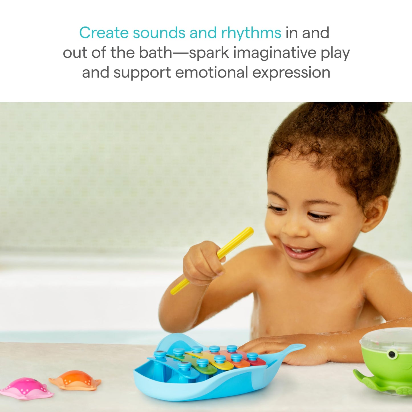 Munchkin® Bath Beats™ Bath Toy, Musical Set Includes Xylophone, Bath Drum & Shakers, Fun for Babies, Toddlers and Kids
