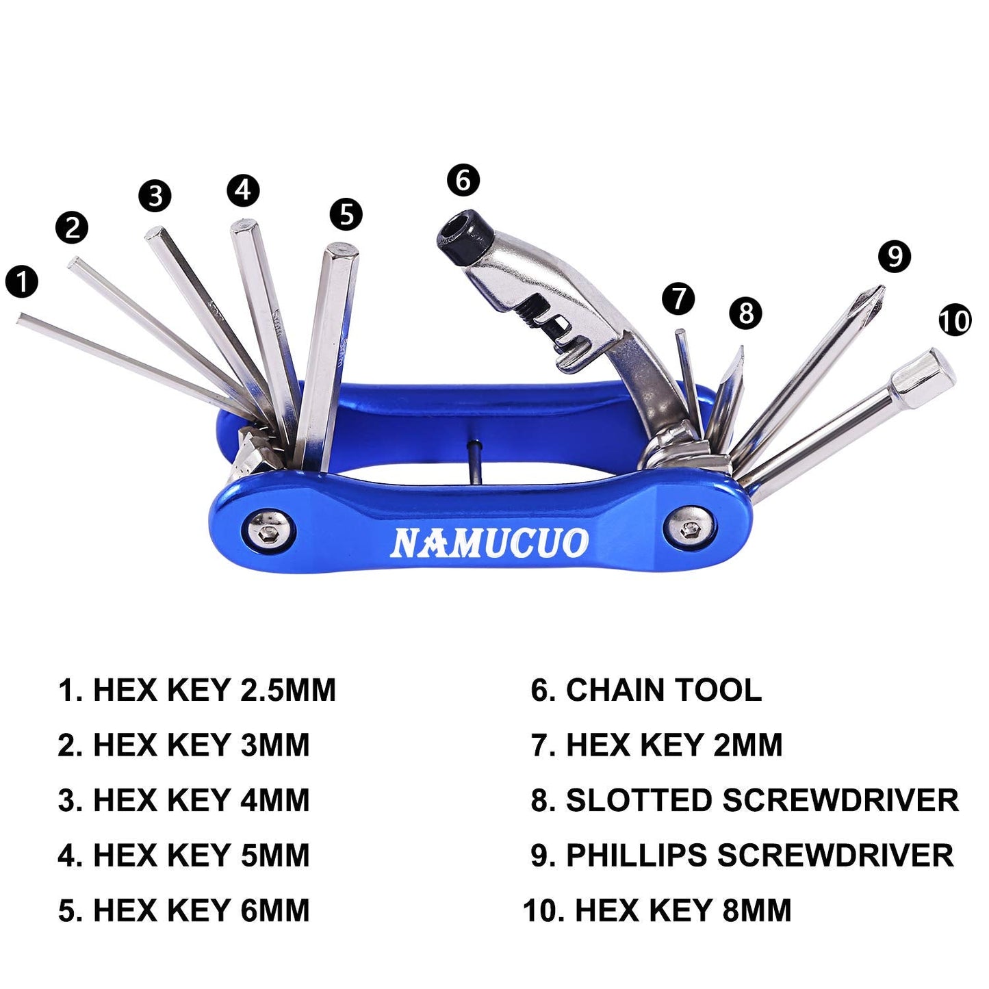 YBEKI 10-in-1 Bike Repair Kit with, 3-in-1 Tire Levers, Glueless Patches, Multifunctional Bone Wrench & Waterproof Saddle Bag | Compact Bicycle Multi-Tool Kit for Emergency Roadside Repairs