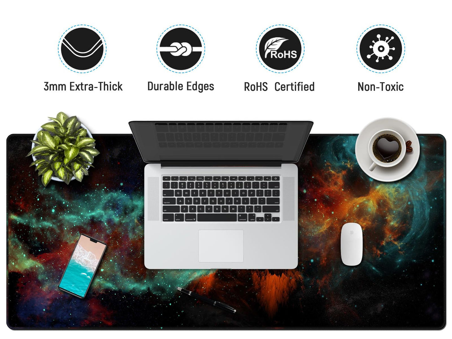 JIALONG Gaming Mouse Pad Desk Mouse Mat Large Size 35.4 x15.7inches Comfortable XXL Mousepad for Work Gaming Office Home