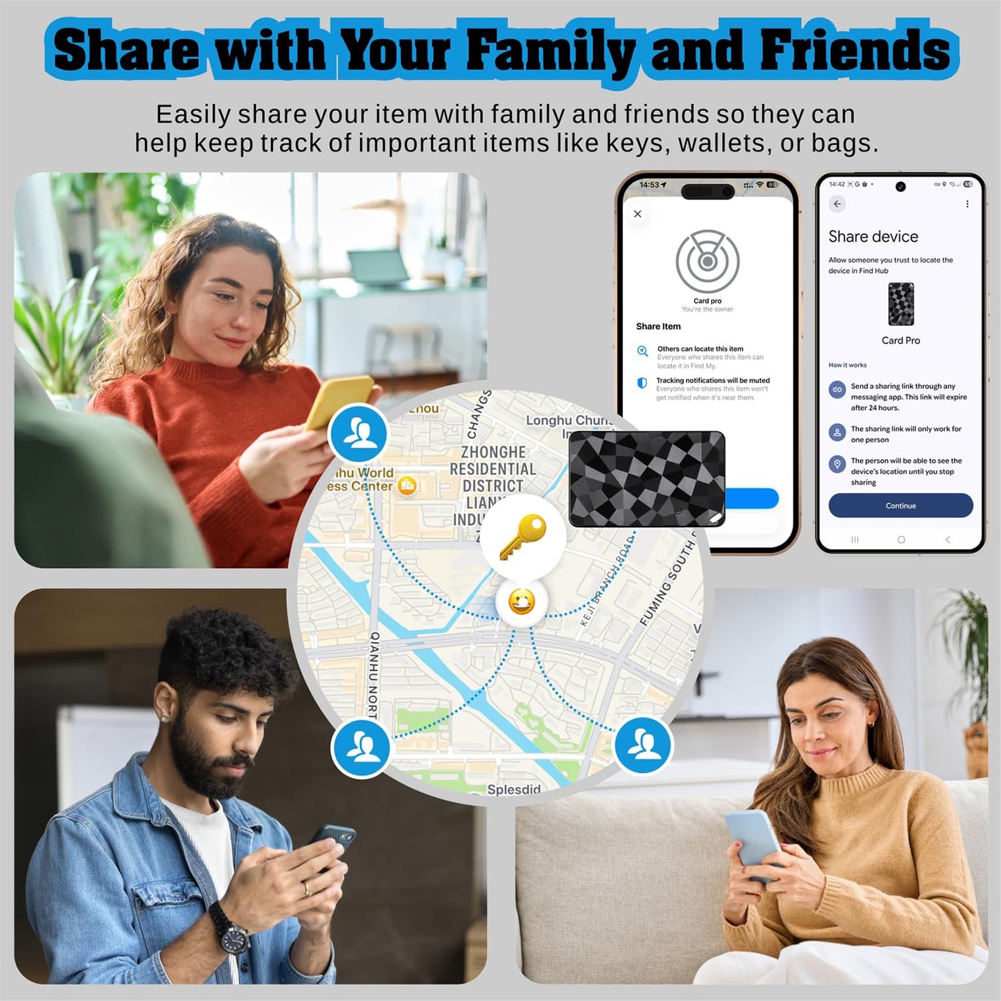 Reyke 2026 New Wallet Tracker for Both iOS & Android Phones, Dual System Rechargeable Tracking Card Compatible with Apple Find My & Google Find Hub Device for Luggage, Passport, Purse Gift