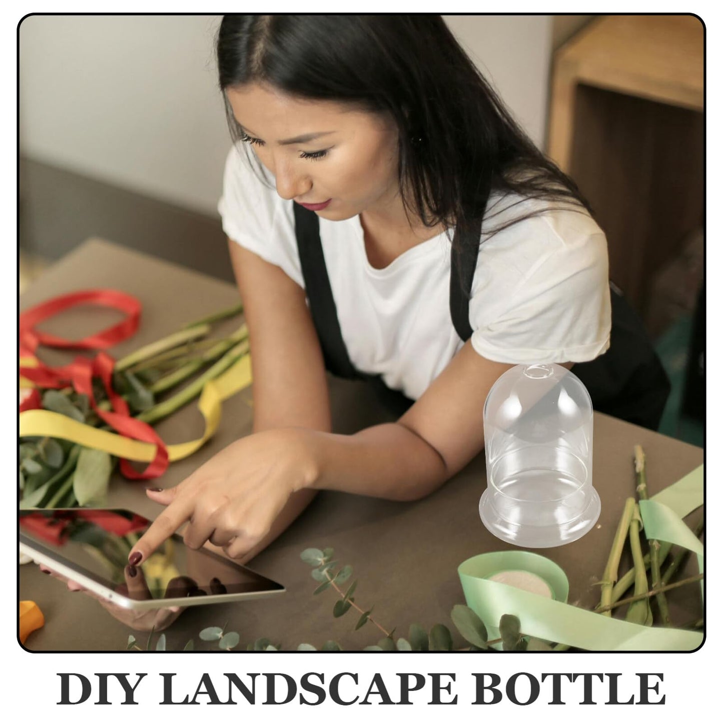 VOSAREA Glass Terrarium Planter Vase Decorative Bottle for -Landscape for Home Office Garden Decor Artistic Design for Moss and Plants