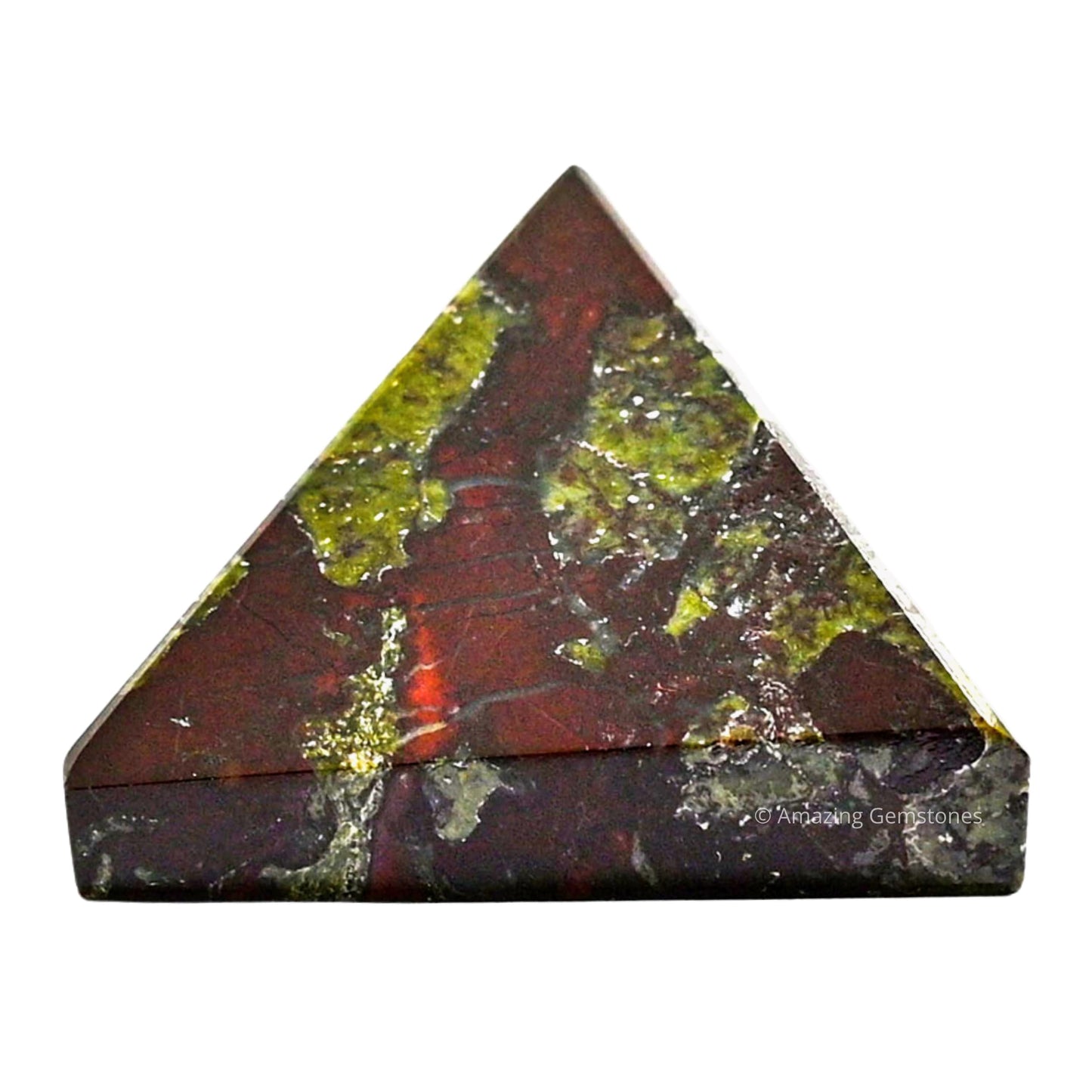 Amazing Gemstone Dragon Bloodstone Pyramid Crystal Healing Stones - 1" Great Pyramid Figurine of Natural Stone Pyramid for Meditation, Reiki, Chakra Balancing and Crystal Pyramids Grid