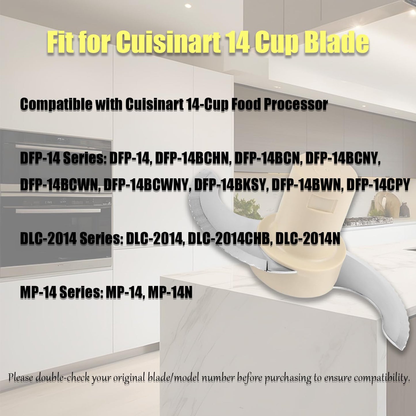 Replacement Blade for Cuisinart 14 Cup Food Processor - DLC-001TXB-CSR Stainless Steel Chopping Blade Compatible with DLC-2014, DFP-14BCNY, DFP-14BCN, DFP-14BWN Models