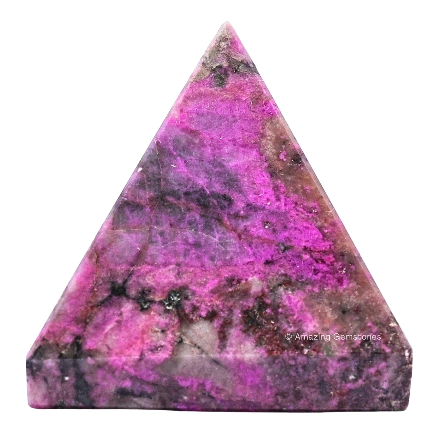Amazing Gemstone Cobalt Calcite Pyramid Crystal Healing Stones - 1.5" Great Pyramid Figurine of Natural Stone Pyramid for Meditation, Reiki, Chakra Balancing and Crystal Pyramids Grid