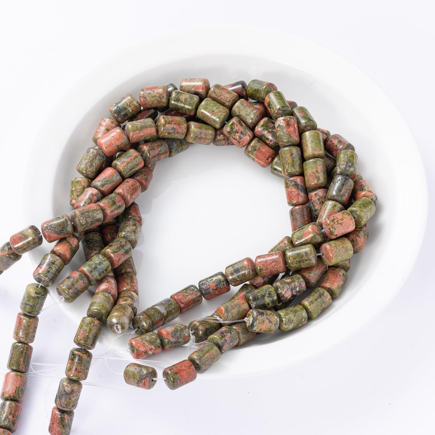 Natural Unakite Cylinder Tube Beads 10x14mm 38cm/str Loose Semi Gemstone Stone Beads for Making Bracelets Necklace
