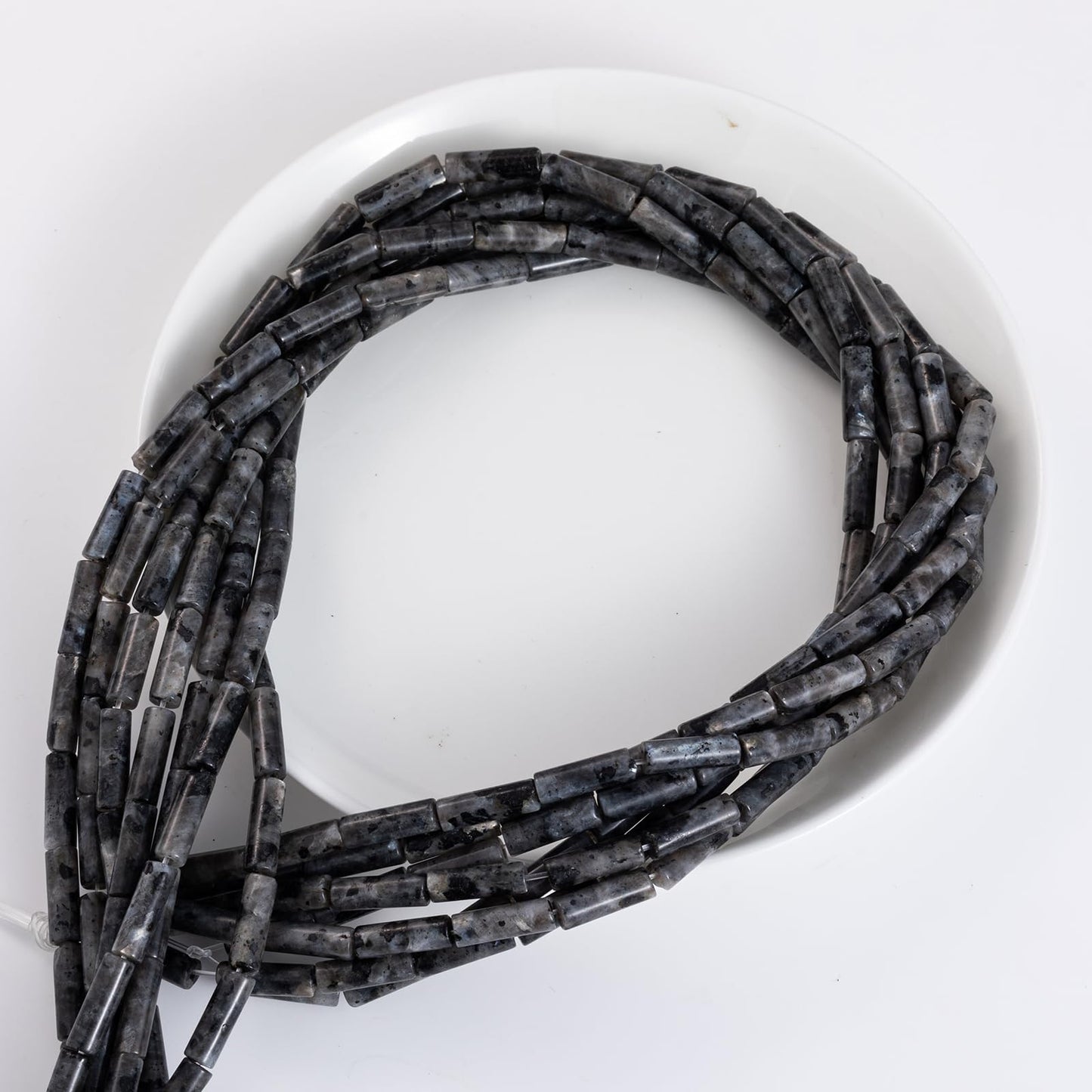 Natural Black Spectrolite Cylinder Tube Beads 4x13mm 38cm/str Loose Semi Gemstone Stone Beads for Making Bracelets Necklace Earrings