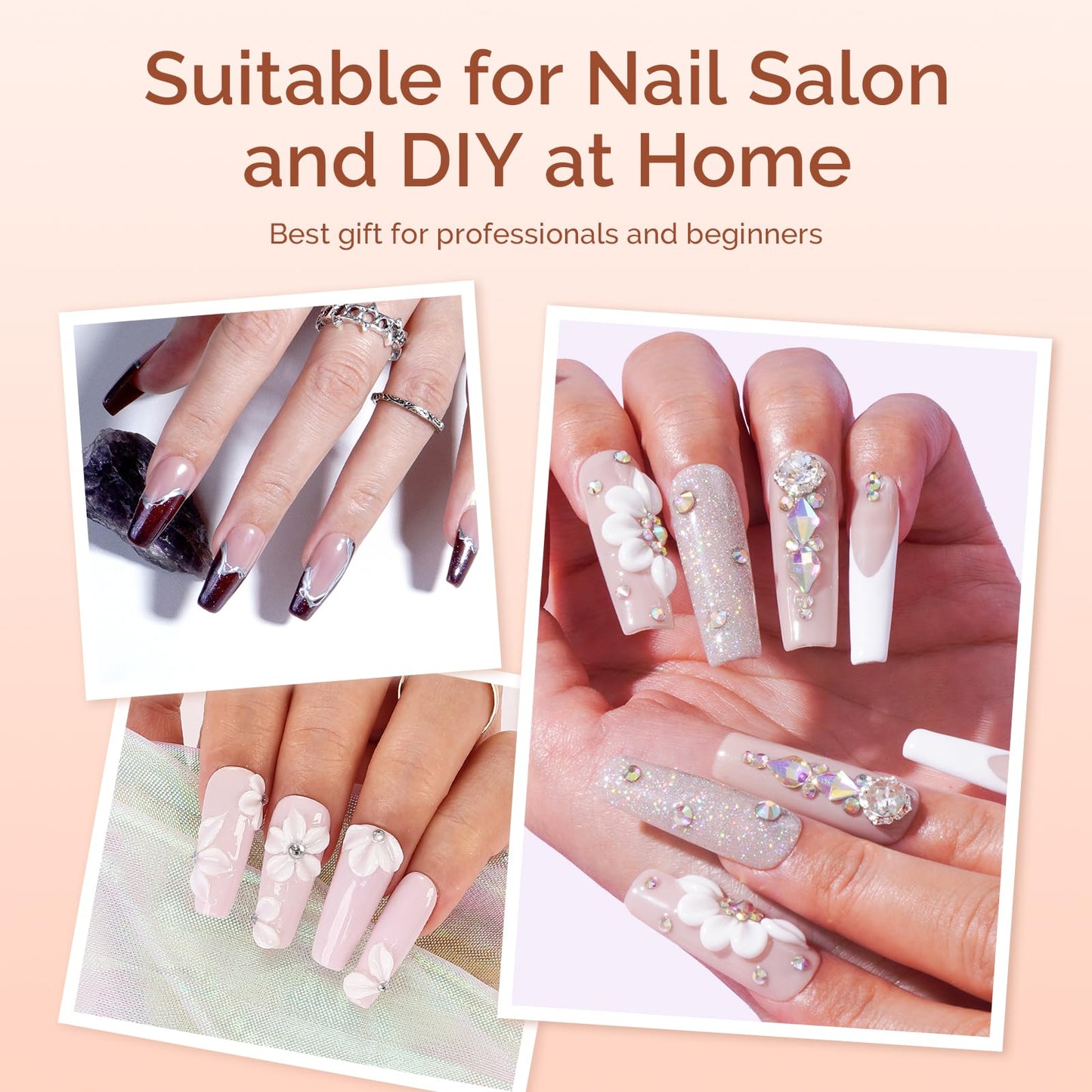 MelodySusie Nail Art Liner Brushes 5Pcs MelodySusie 3Pcs Acrylic Nail Brush Set, Size 8/10/14