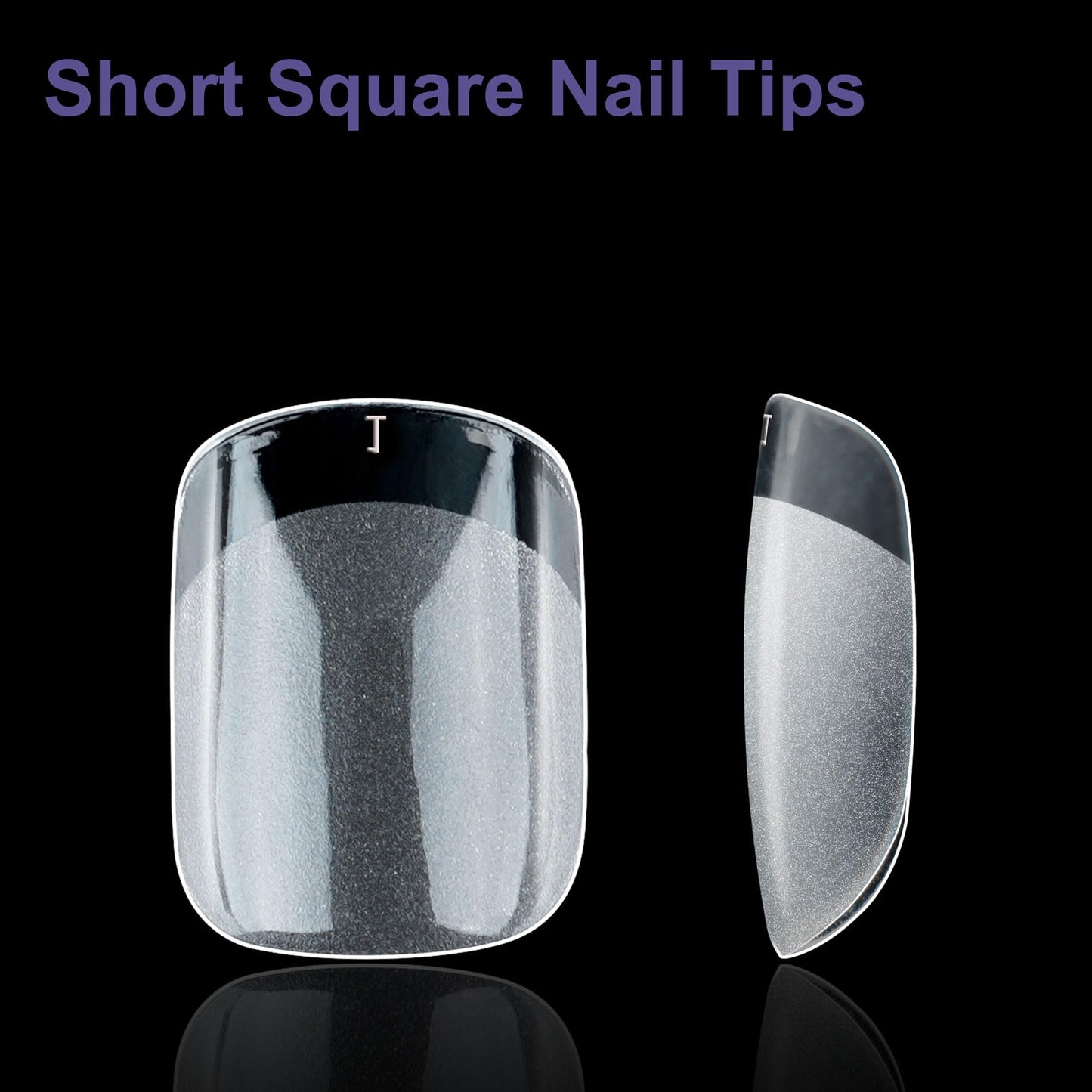 Half Matte Short Square Fake Nail Tips, Soft Gel Pre-Shaped Nail Tips, Full Cover False Nails with Clear Box for Nail Salons and DIY Nail Art, 600PCS/12 Sizes