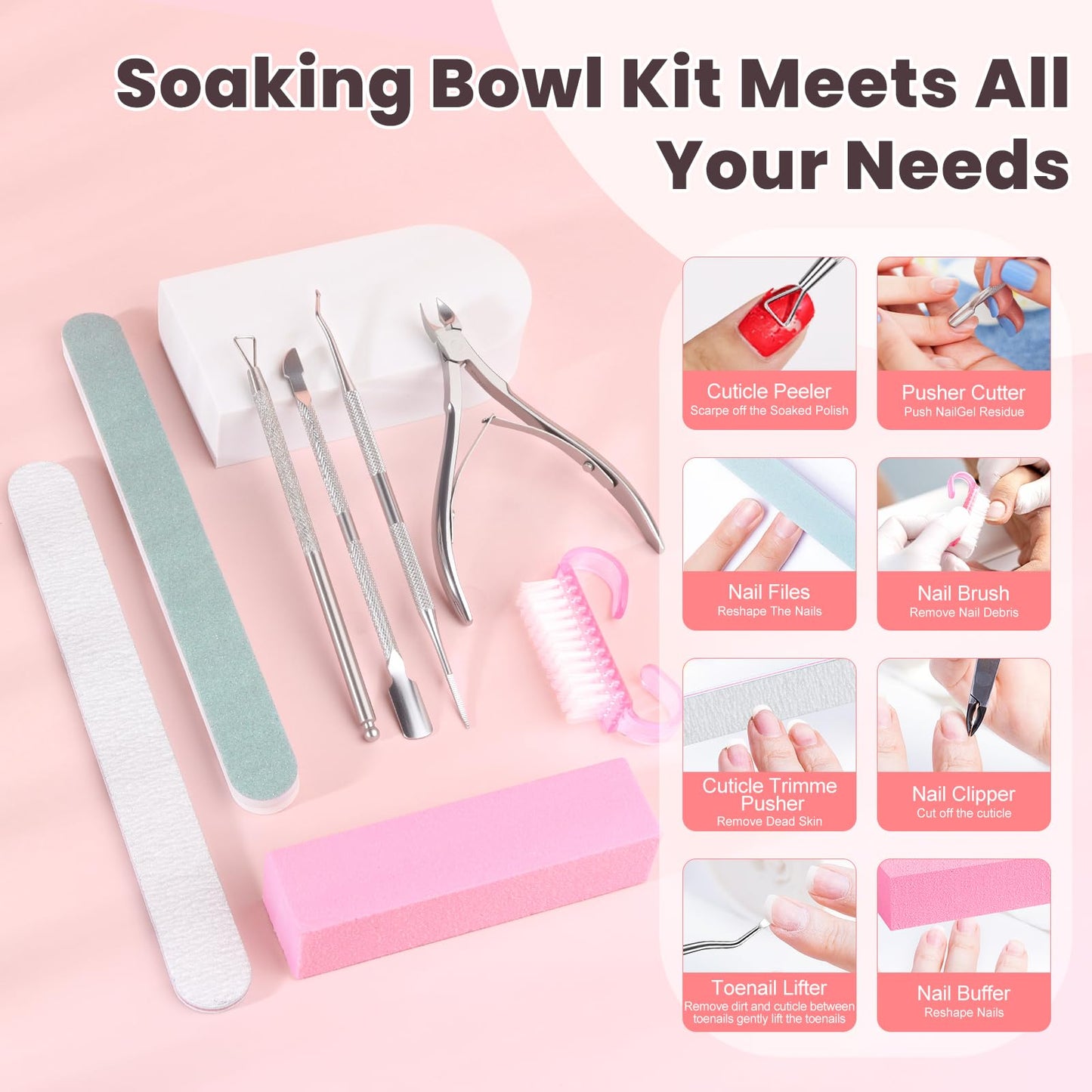 Yokilly Toe Nail Soaking Bowl: Large Size Acetone Proof Toe Soaking Tray for DIY enthusiasts Home Use - Shoe Design Foot Soaking Bath Tub for Soak Off Dip Powder Gel Polish Remover (Pink)