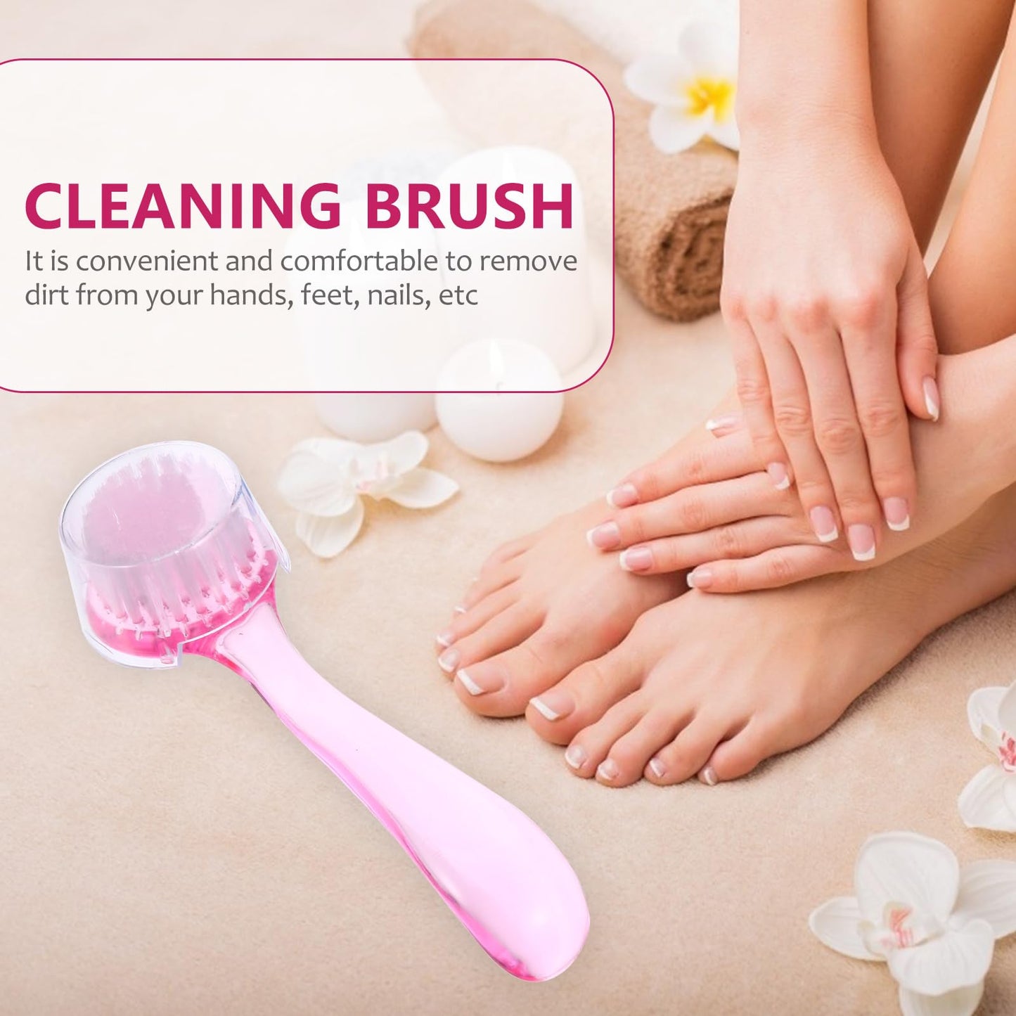 Healeved 10Pcs Fingernail Cleaning Brush with Handle Grip Nail Scrubber Brushes for Toes and Nails Cleaner Multi-Purpose Bulk Facial Cleansing Brush Set 5.12 Inch