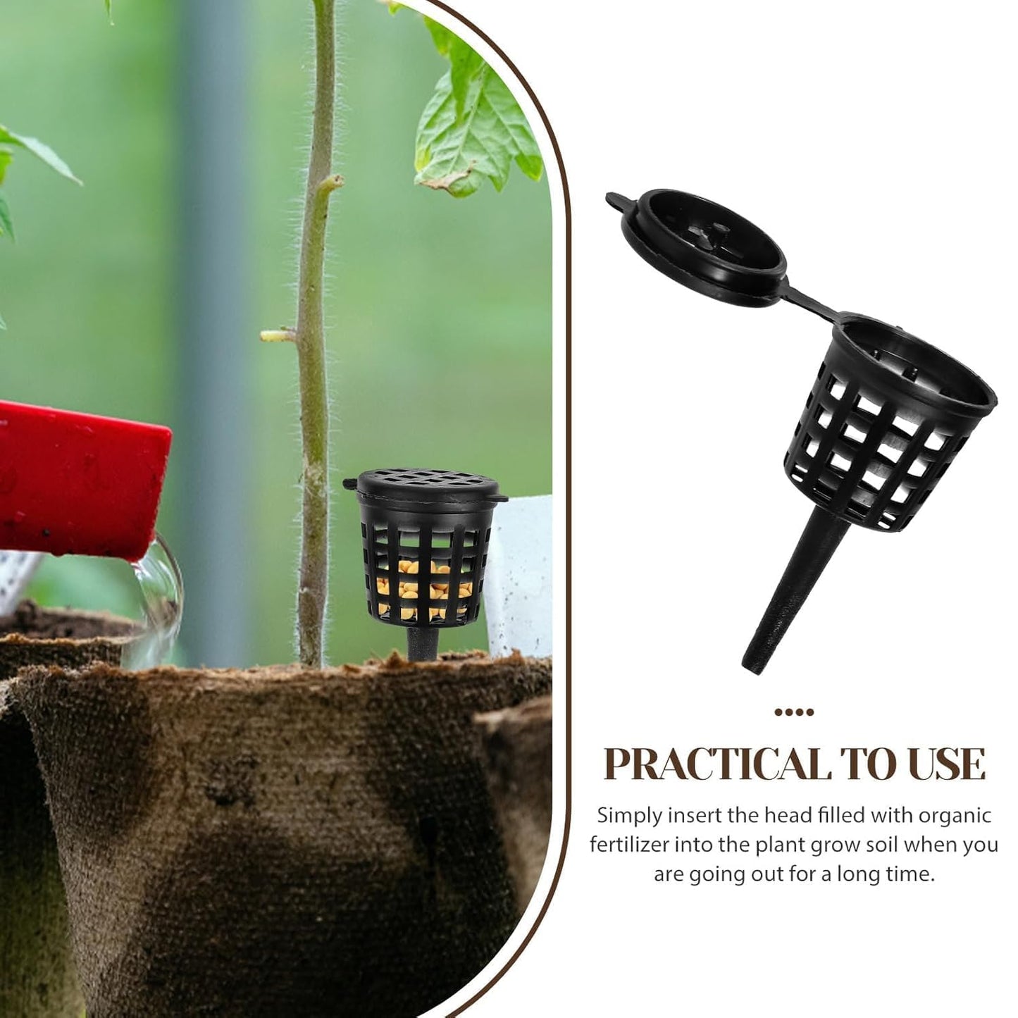 100pcs Bonsai Fertilizer Baskets, 2cm/0.8in Diameter Fertilizer Box with Cover Plastic Garden Nursery Pots Portable Planting Nutrition Cups for Succulent