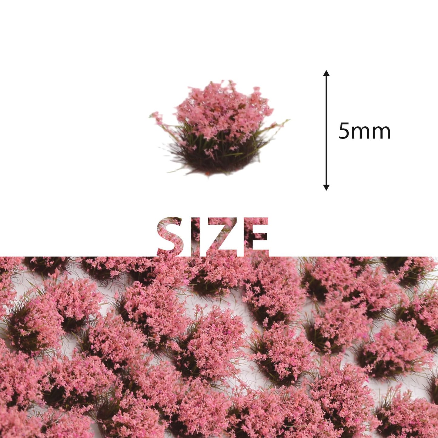 Zylopa 53pcs 5mm Miniature Flowers: Irregular Flower Clusters, Static Micro Plants Suitable for DIY Craft Projects, Railway Model Layouts, Simulated Grass Areas, Three-Dimensional Model (76-891)