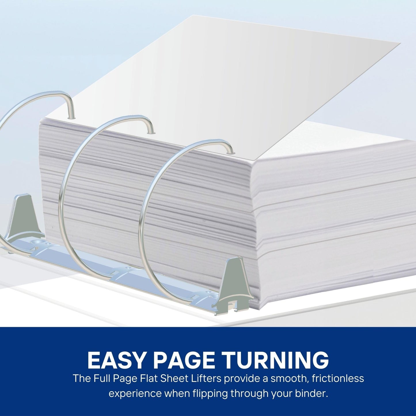 Full Page Flat Sheet Lifters, Letter Size 11 X 8.5 Inch, 3-Hole Binder Separators 4-1/4" Hole Spacing, Natural White (10 Pack)