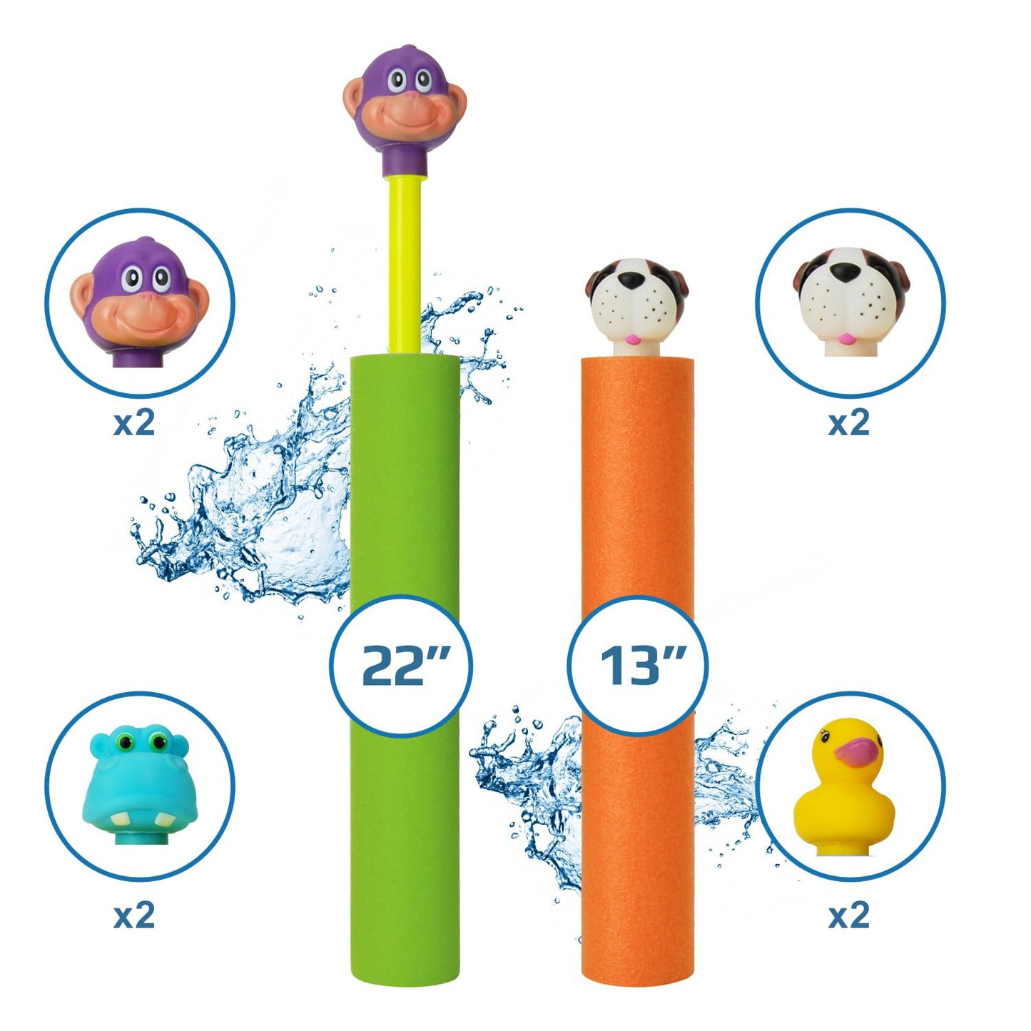 Water Blaster | Water Blasters for Kids, Water Squirter for Kids, Pool Guns, Squirt Gun 8 Pack 4 Pack Beach Essentials, Beach Toys Pool Squirt, Summer Games