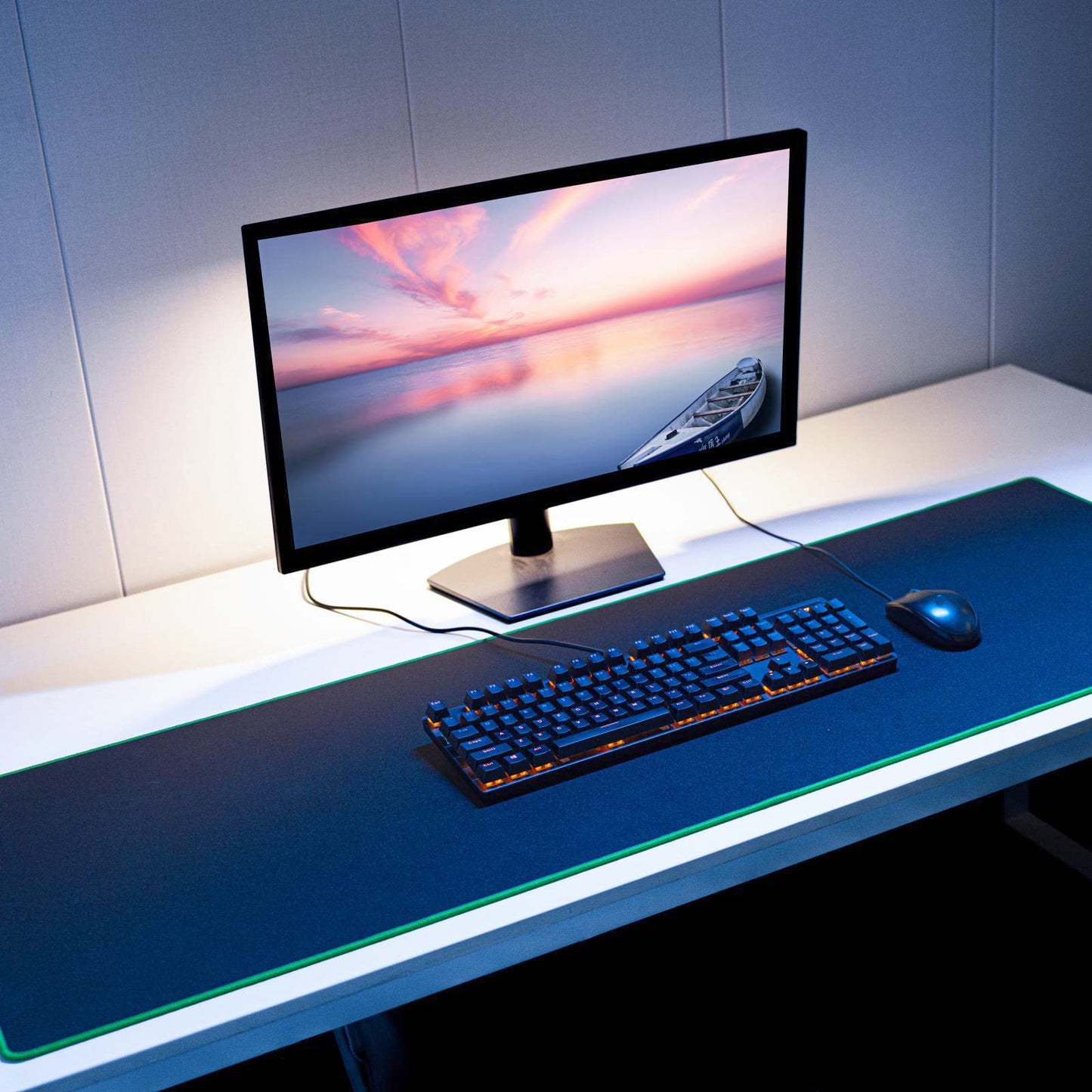 Wolaile Gaming Computer Mouse Pad with Black Stitched Edge,18x14 inches