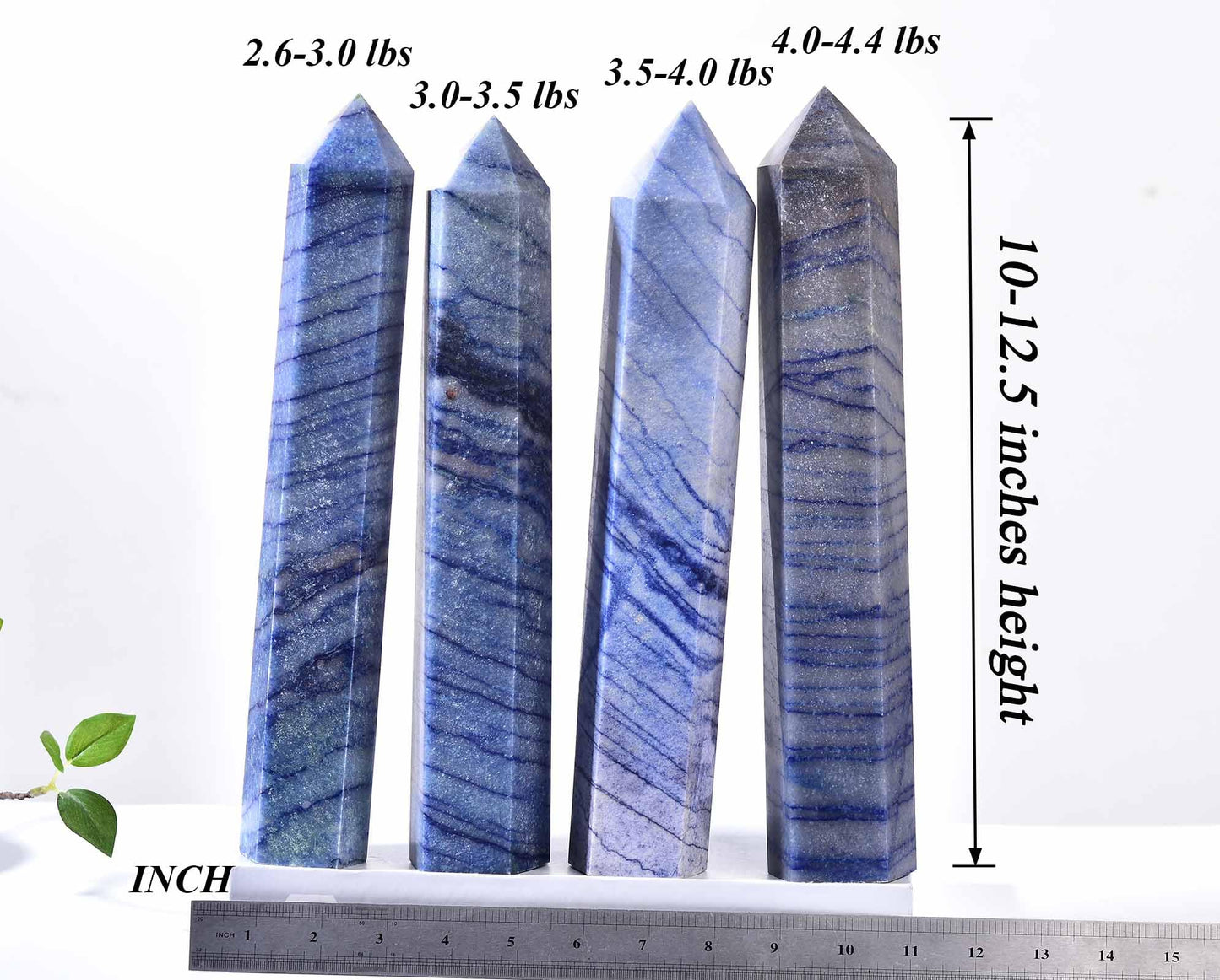 AMOYSTONE Extra Large Healing Crystal Obelisk Tower Blue Aventurine Point Wand Crystal Decor Reiki 2.2-2.6 LBS