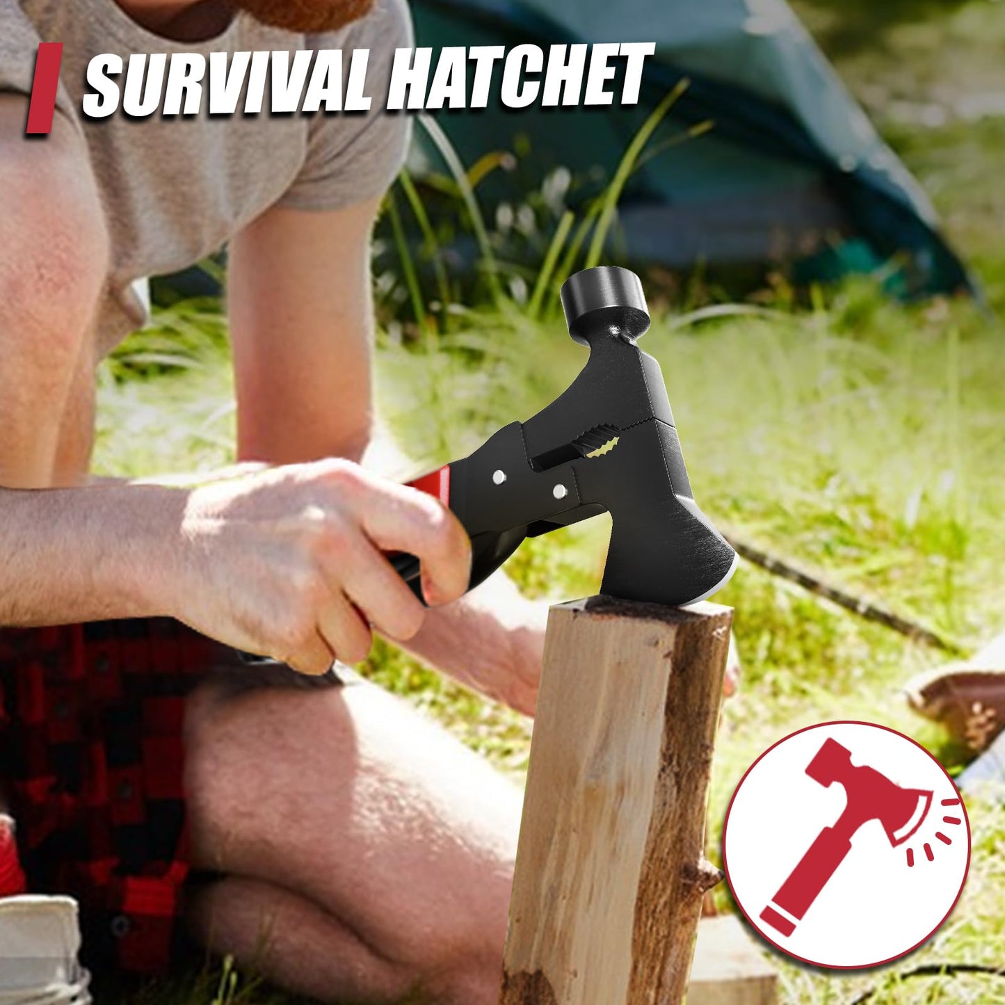 15 in 1 Multitool Axe Hatchet, Valentines Day Gifts for Him Adults, Camping Accessories Survival Gear, Multi Tool for Camping Hiking Survival, Cool Gadgets Gifts for Men, Husband, Boyfriends