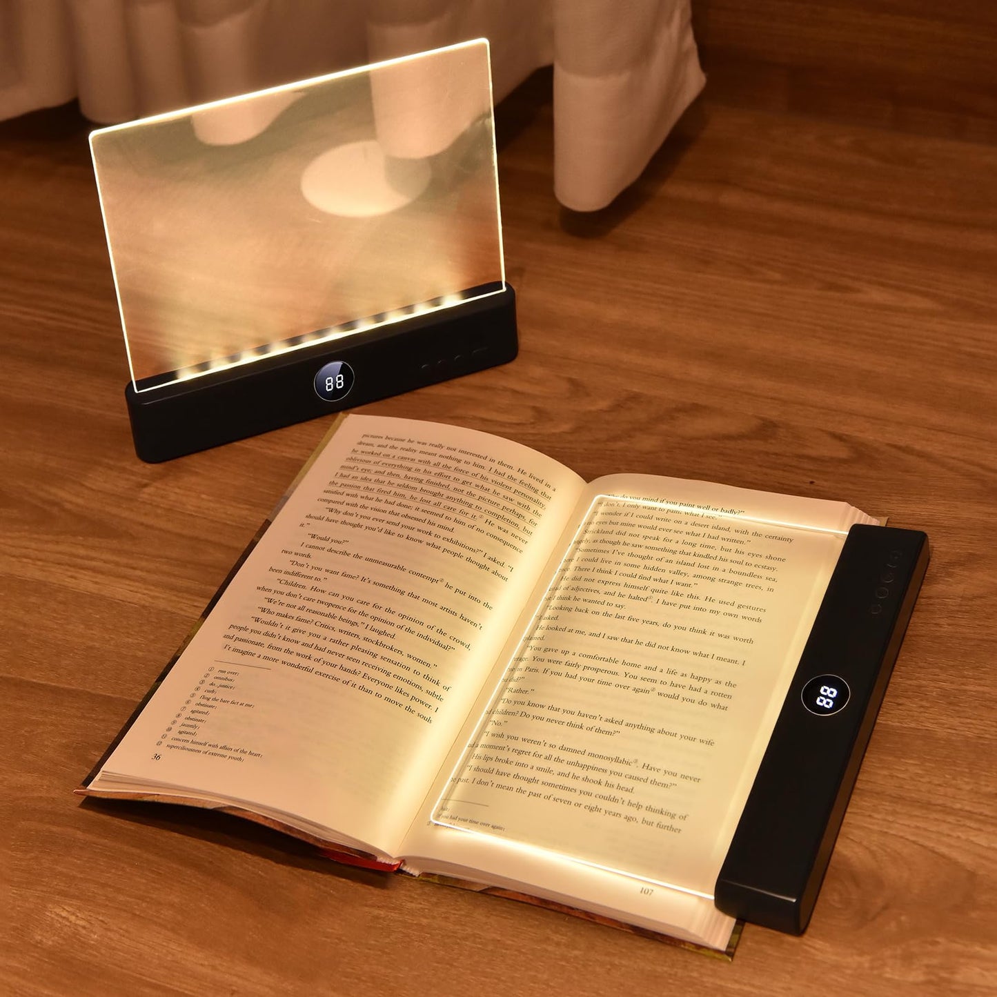 Choudao Tech LED Book Light and Night Light 2 in 1, 3 Color Temperatures & Stepless Dimming, USB Rechargeable Reading Light with Timer for Night Reading 1pc (Black)