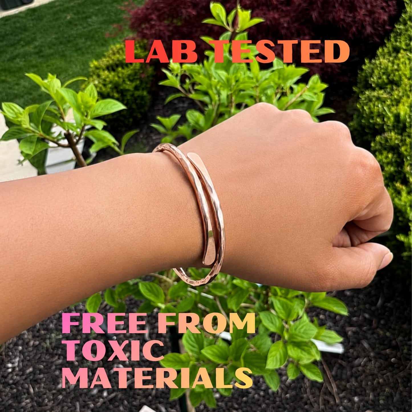 USTeckno Hand Forged 100% Pure Copper Bracelet. Made with Premium Solid High Gauge Copper and Health benefits. Enhance your well-being in style