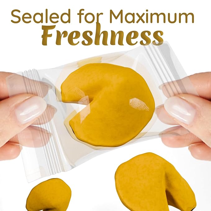 Snackathon Fortune Cookies, Individually Wrapped, Bulk Pack, Premium USA Made (50 Count, Vanilla)